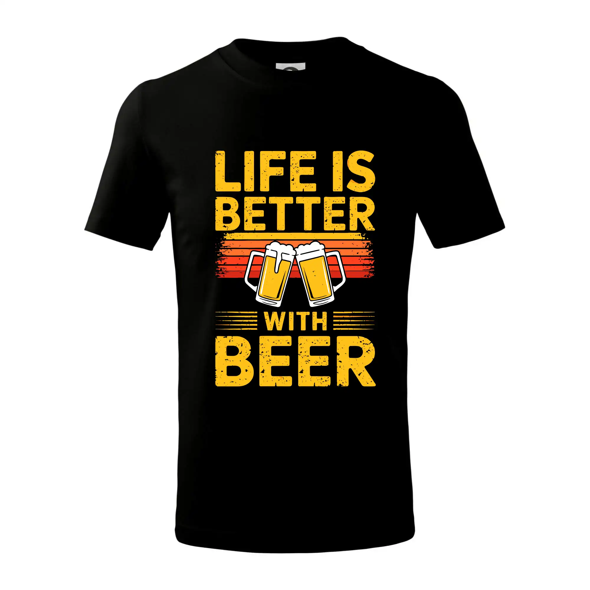Vtipná tričká pre pivárov - Life is better with beer - oranžové - Tričko detské bavlnené
