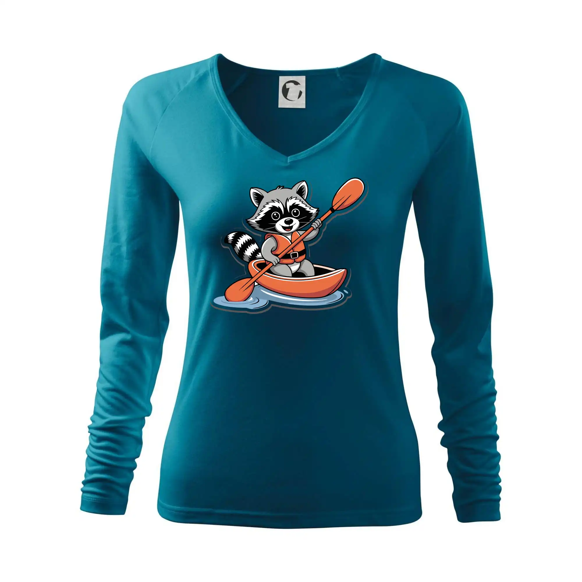 Tričká so zvieratami - Mýval v kajaku kreslený - Tričko dámske Elegance