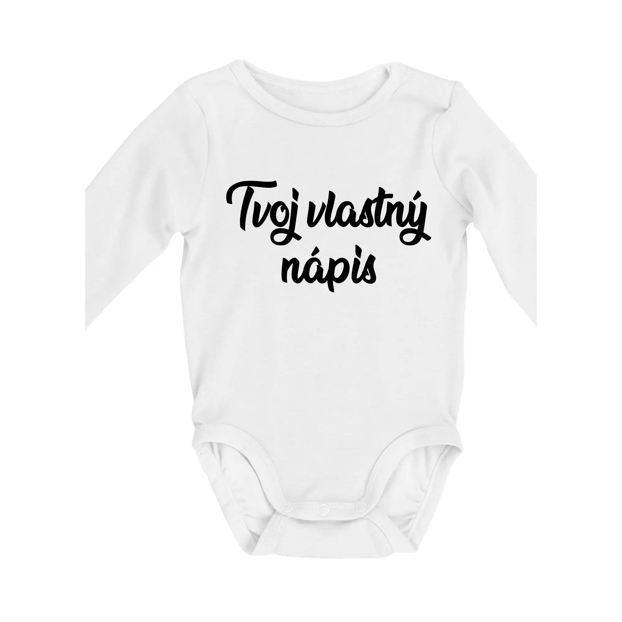 MyShirt tričká - Tvoj vlastný nápis písací - Body dojčenské s dlhým rukávom