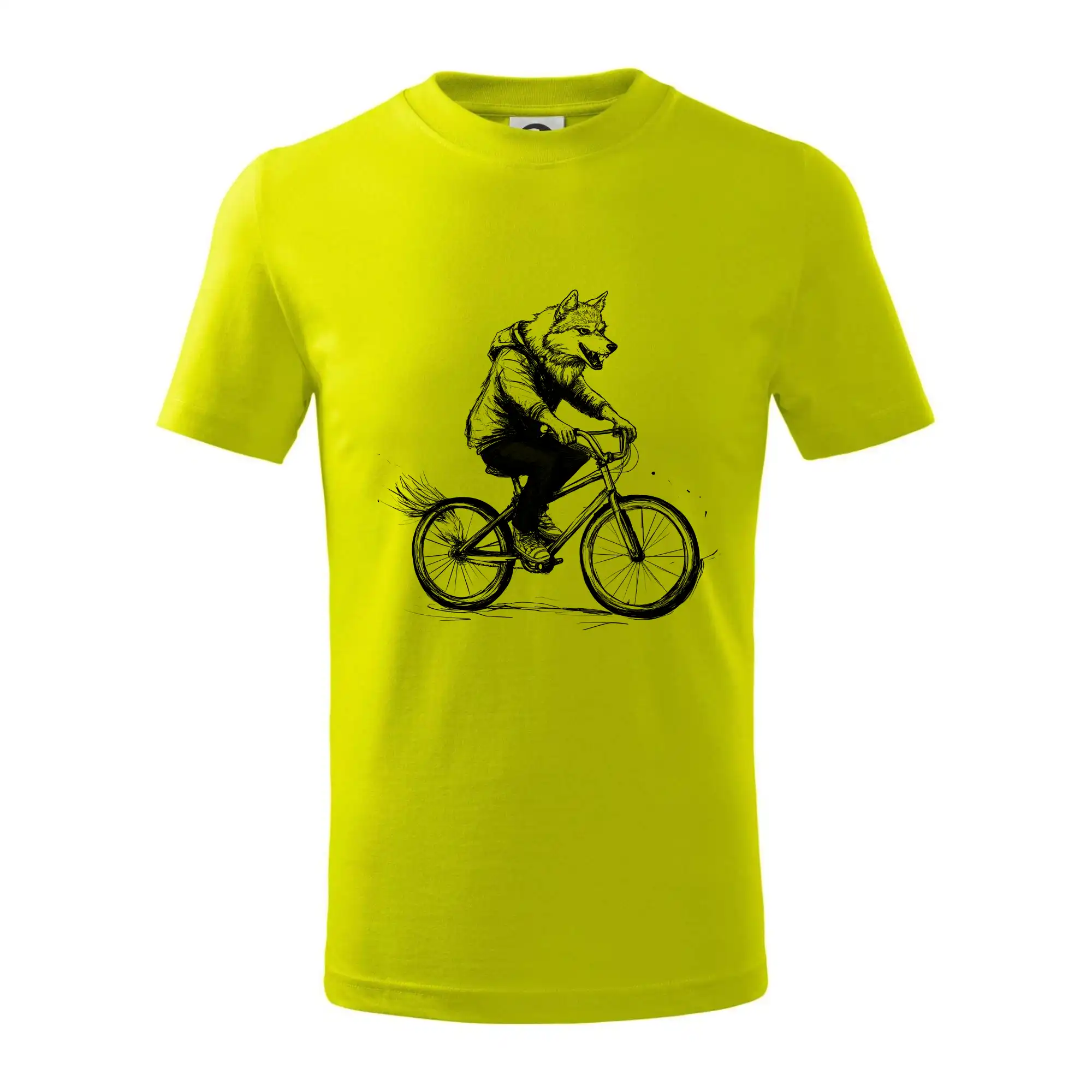 Tričko ako darček pre cyklistu - Vlk na bicykli - Tričko detské bavlnené