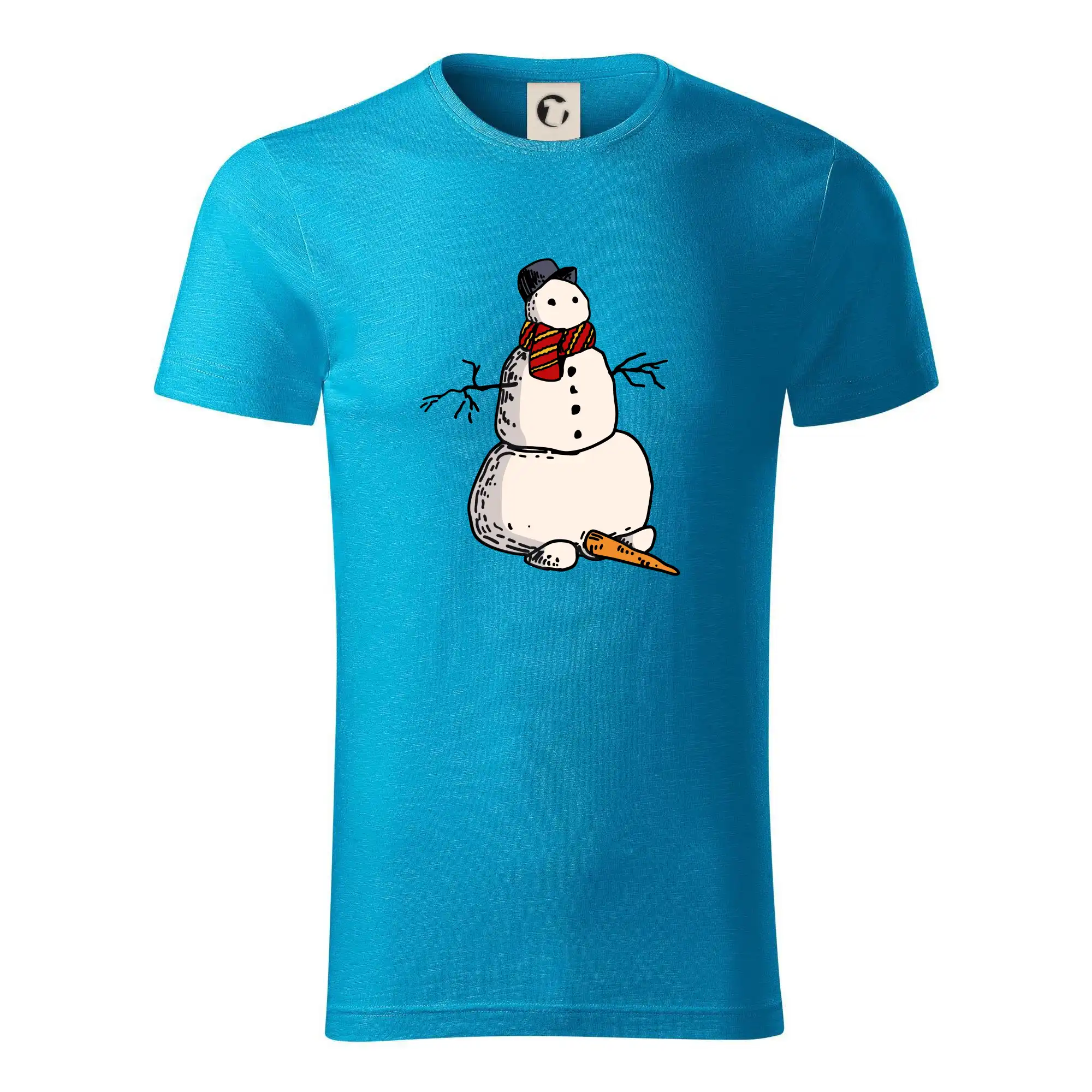 Vianočné tričká - Snehuliak so spadnutým nosom - Tričko z organickej bavlny