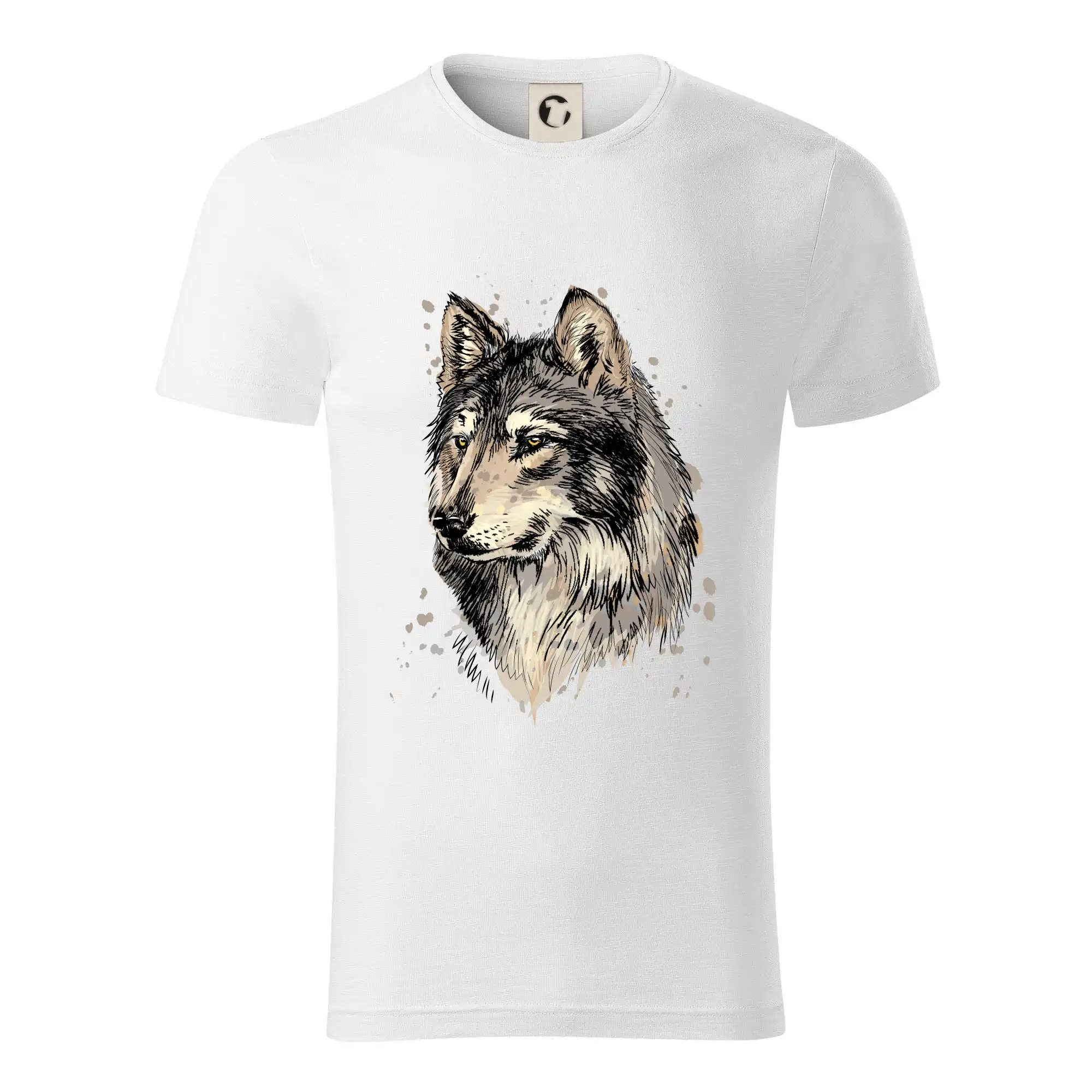 Tričká s vlkom - Hlava vlka kreslená - Tričko z organickej bavlny