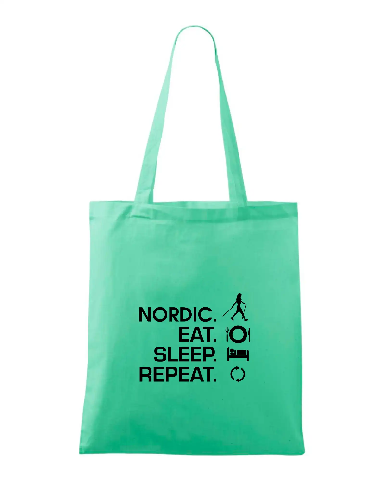 Trička pre cestovateľov - Nordic walking eat sleep - Taška bavlnená