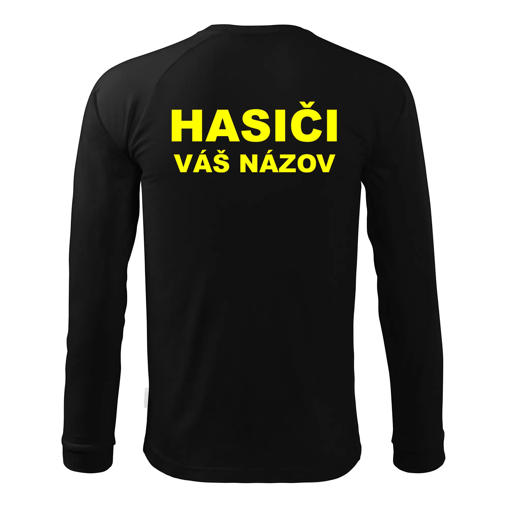 Hasiči - žltý nápis - váš názov zboru