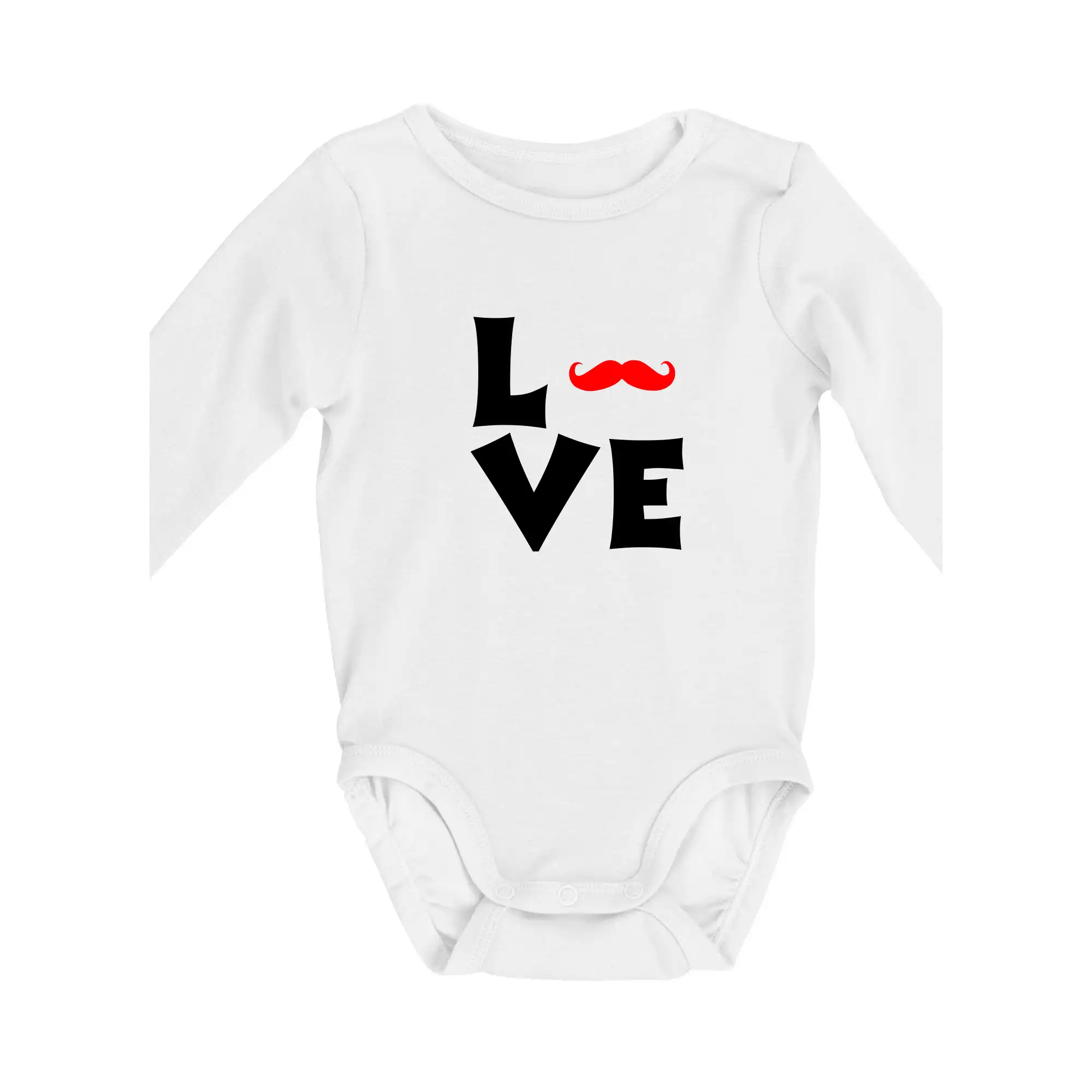 Tričká s fúzikmi - Love mustache - Body dojčenské s dlhým rukávom