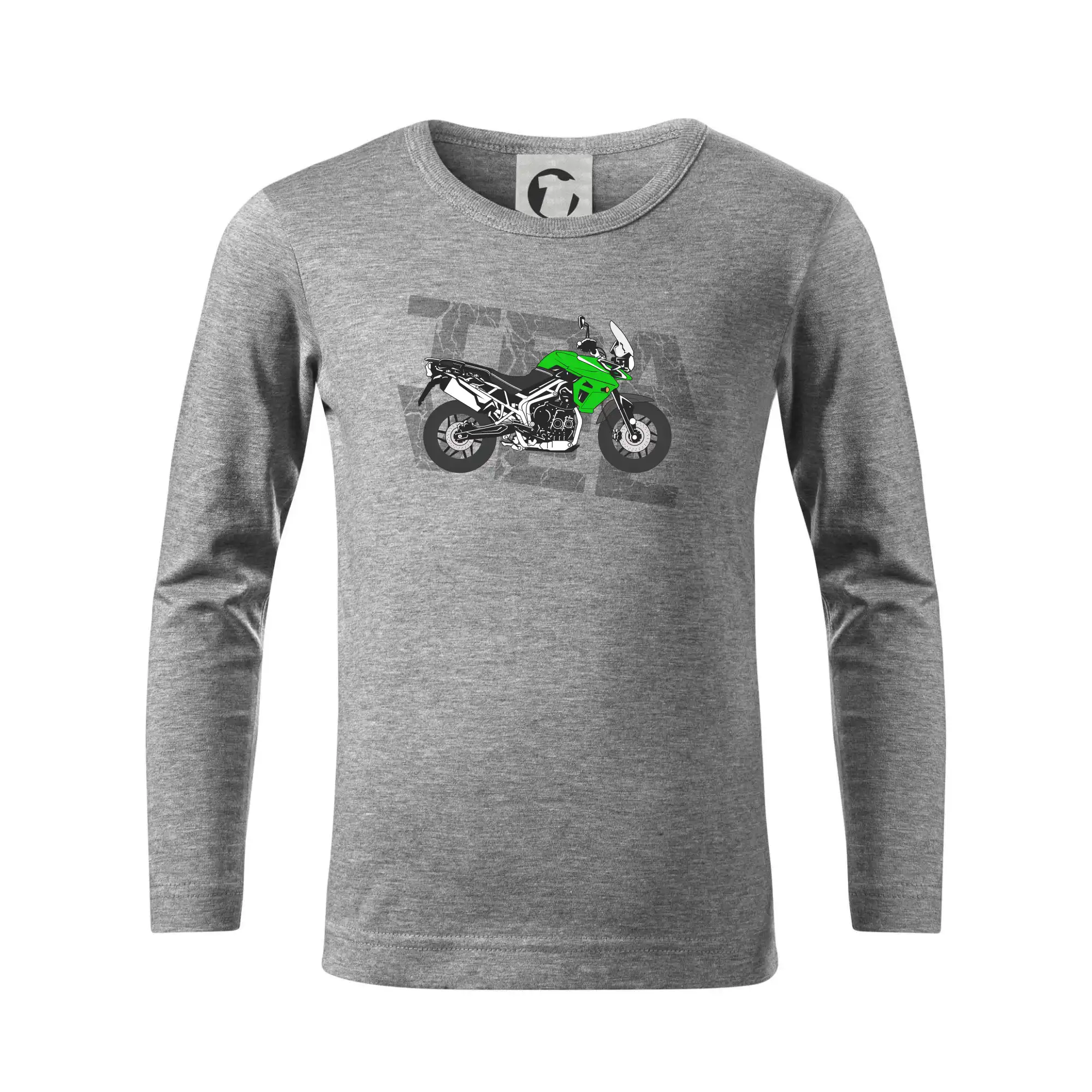 Tričká a mikiny s potlačou motoriek – pre pravých motorkárov - Cestovná enduro zelená - Tričko detské Long Sleeve