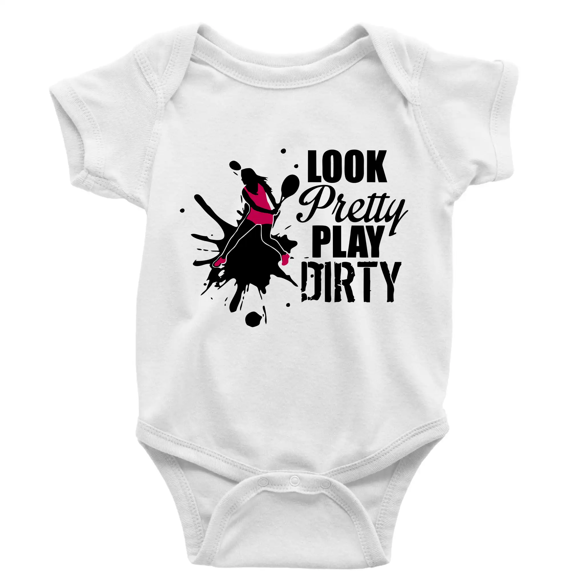 Tričká na tenis - Look pretty play - Body dojčenské s krátkym rukávom