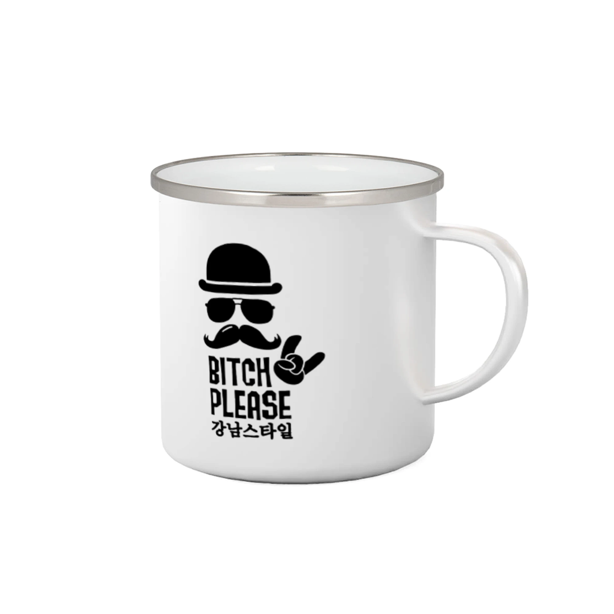 Tričká s fúzikmi - Bitch please! Mustache - Plecháčik