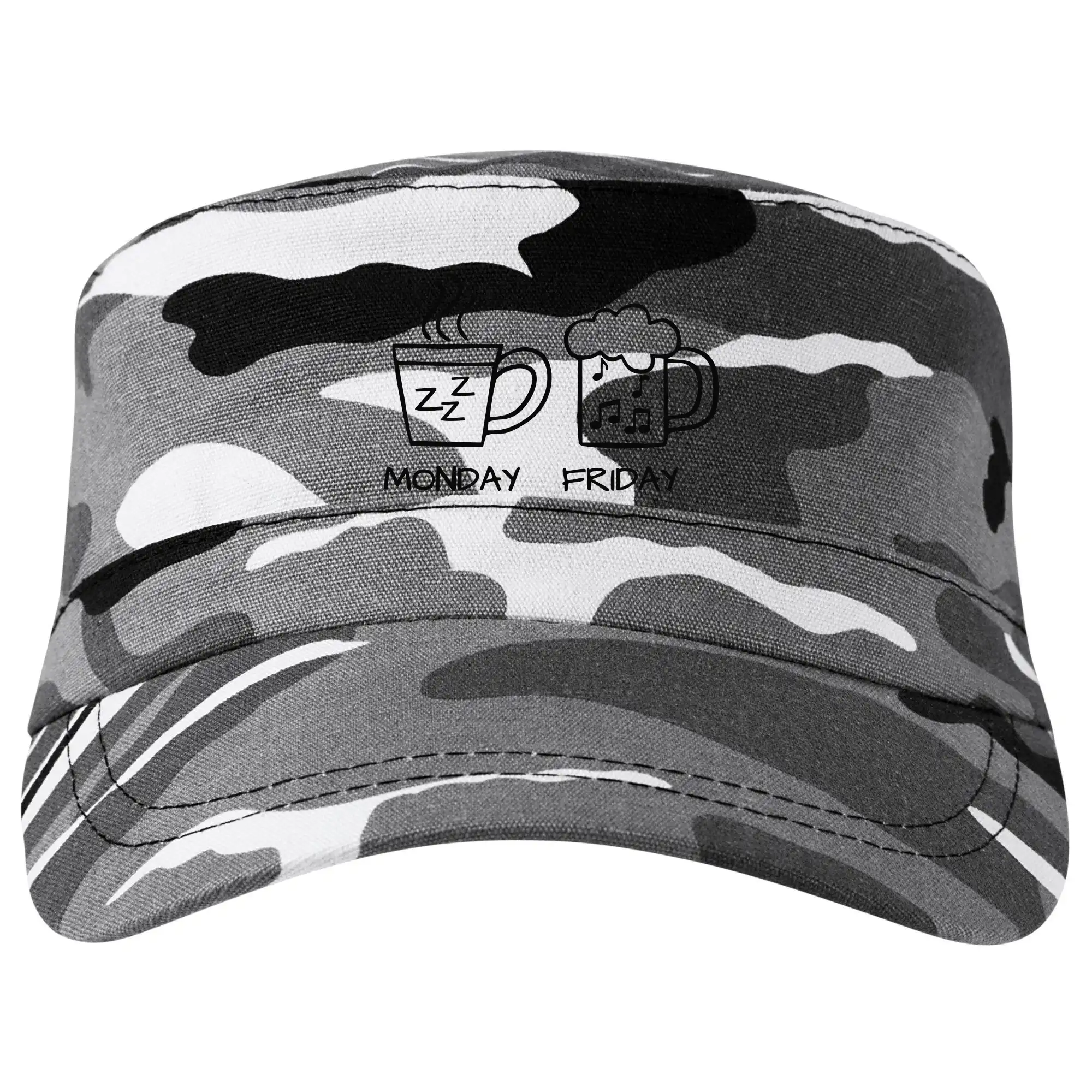 Vtipná tričká pre pivárov - Monday - Friday - Coffee Beer - Šiltovka CAMO