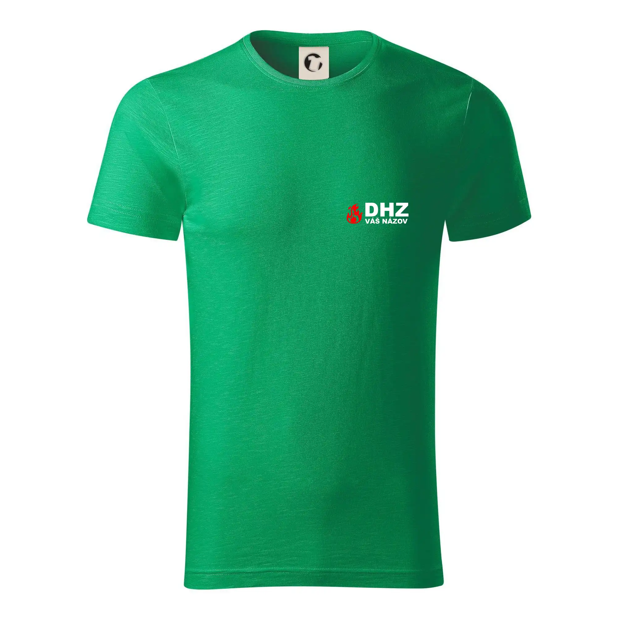 Originálne tričká pre hasičov - DHZ (oheň, názov sboru - vlastný nápis) - Tričko z organickej bavlny