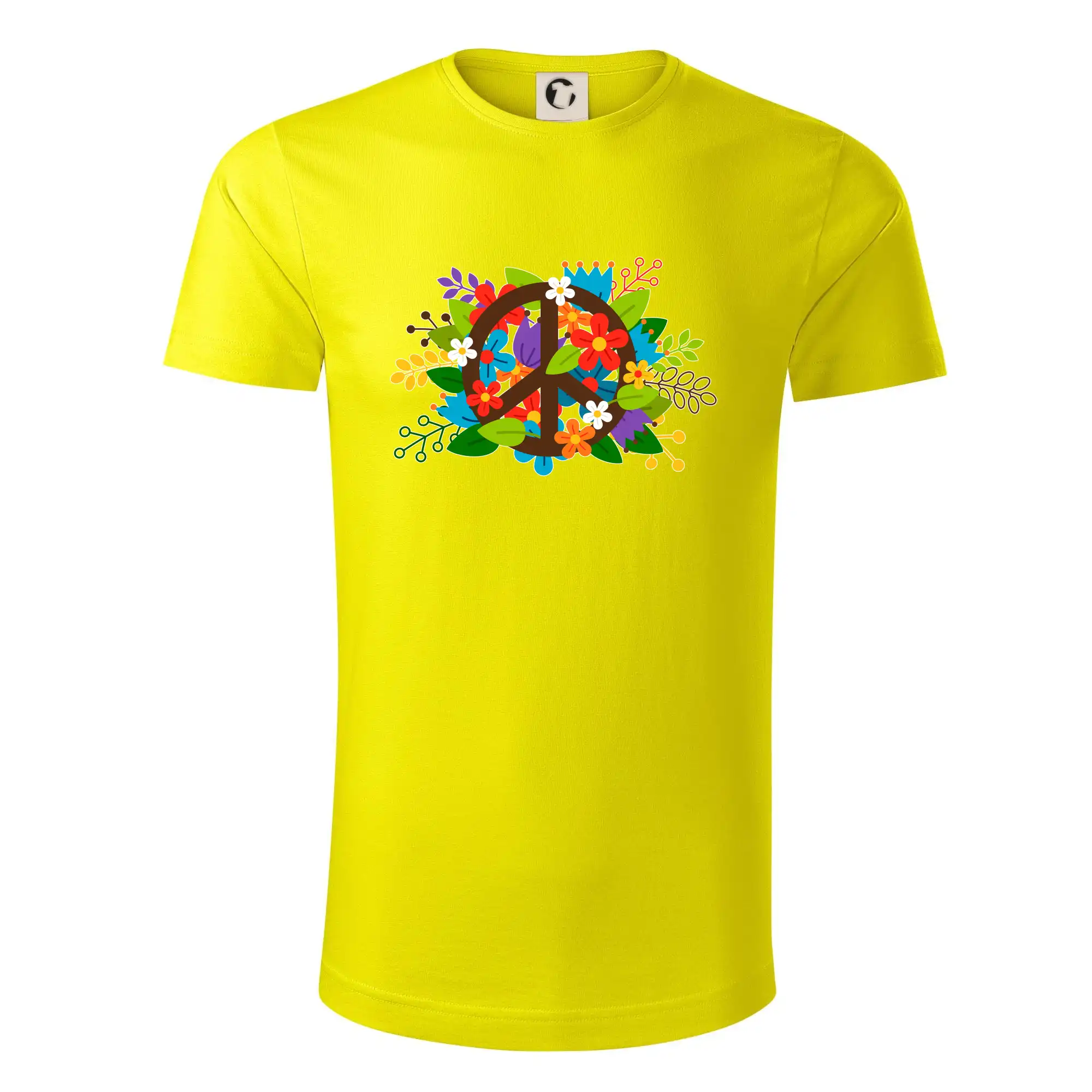 Peace symbol prorostlý květinami