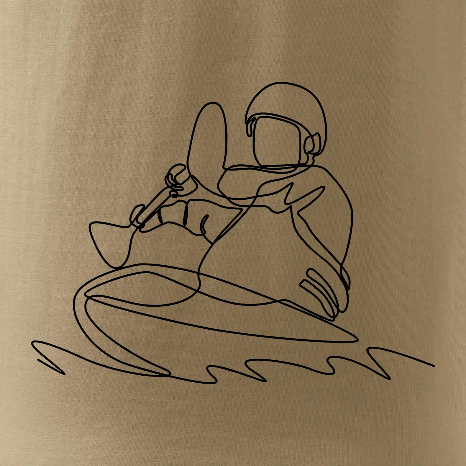 Kajak na vodě jedním tahem