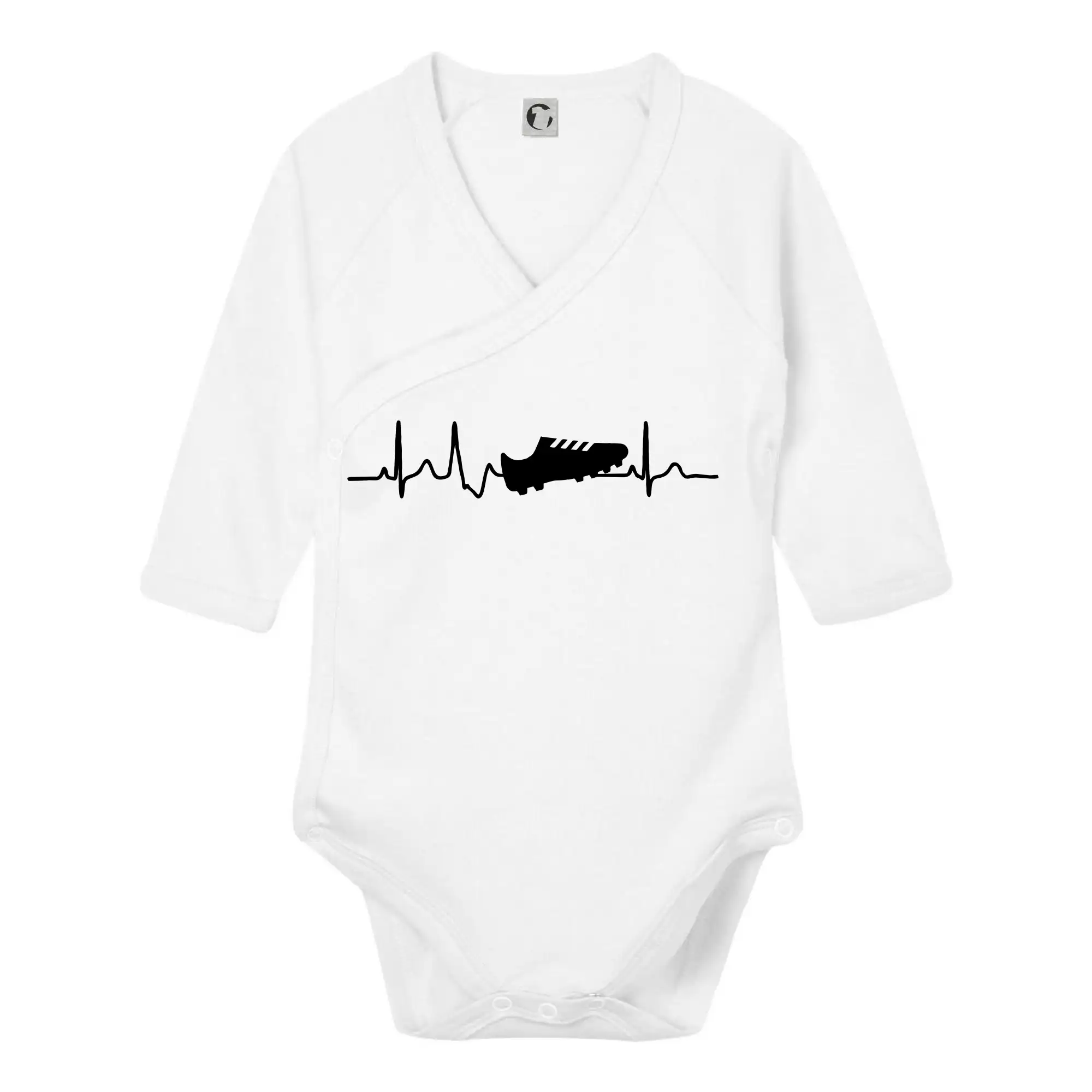 Tričká pre futbalistov - Ekg futbal kopačka - Body zavinovacie s dlhým rukávom