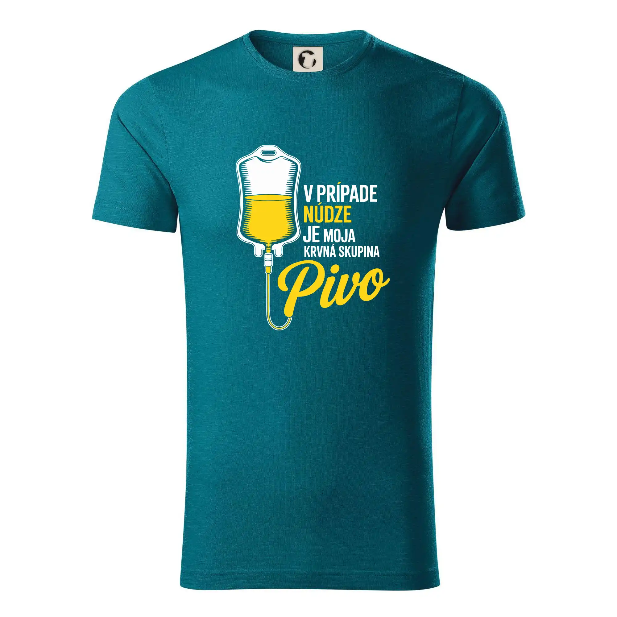 Vtipná tričká pre pivárov - V prípade núdze je moja krvná skupina pivo - Tričko z organickej bavlny