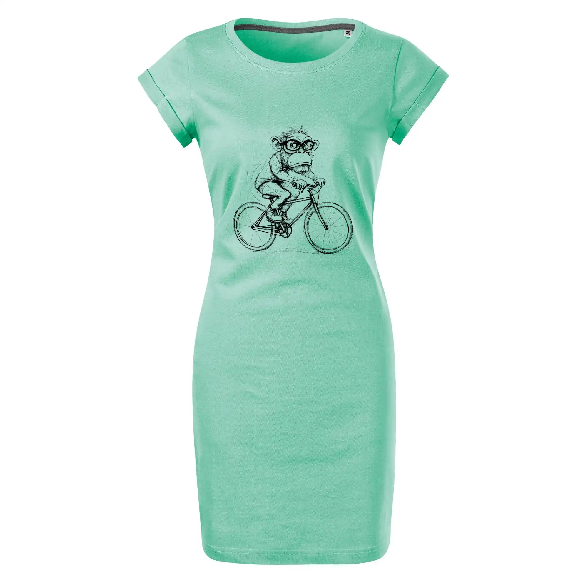 Opice s brýlemi na kole