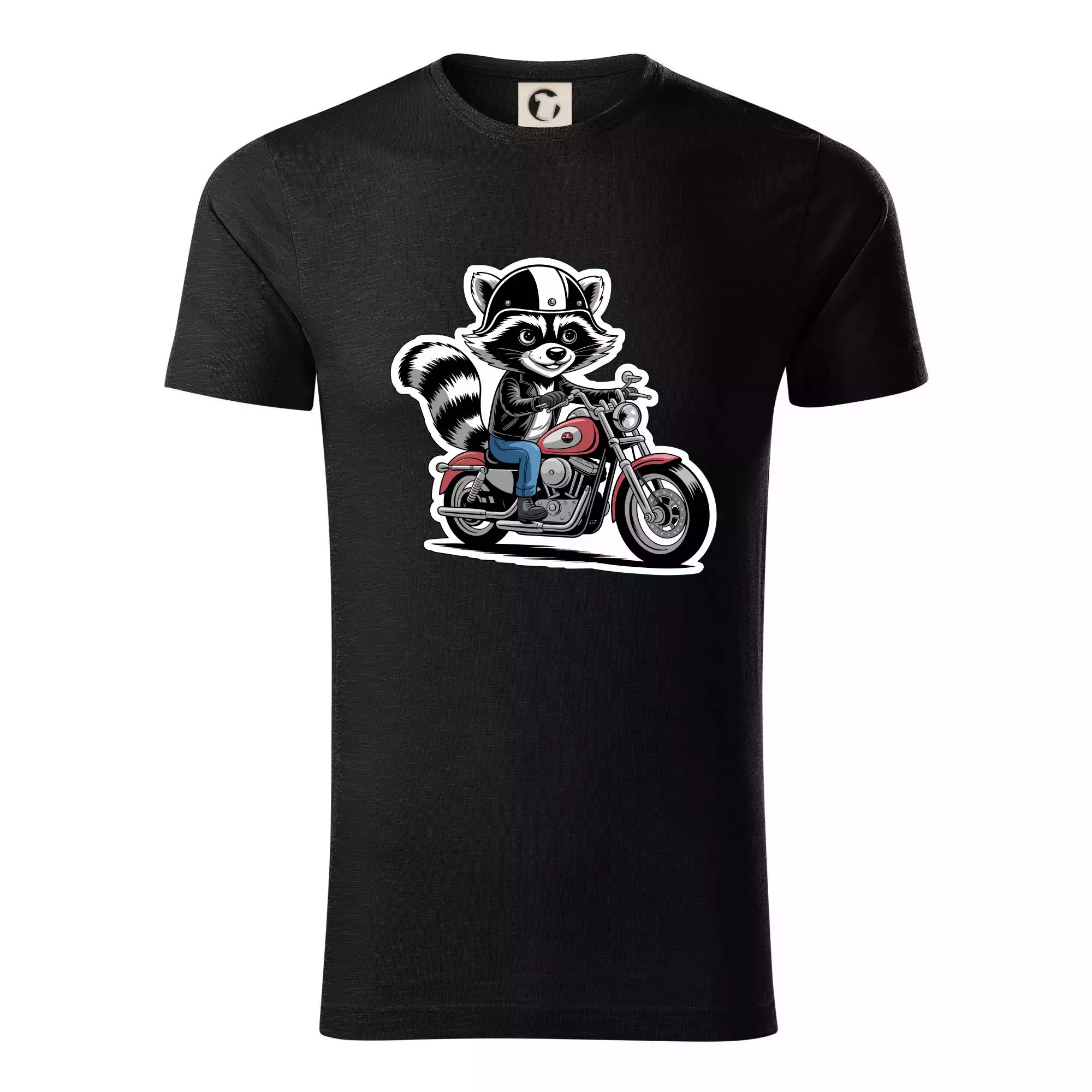 Mýval na motorce kreslený