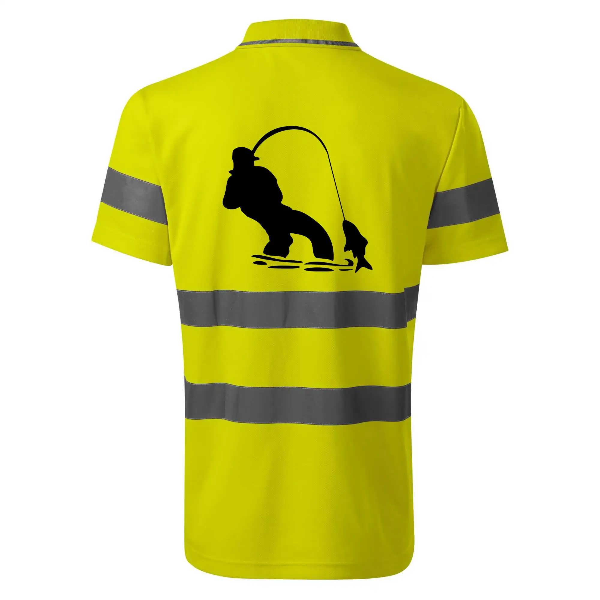 Rybář tahající rybu