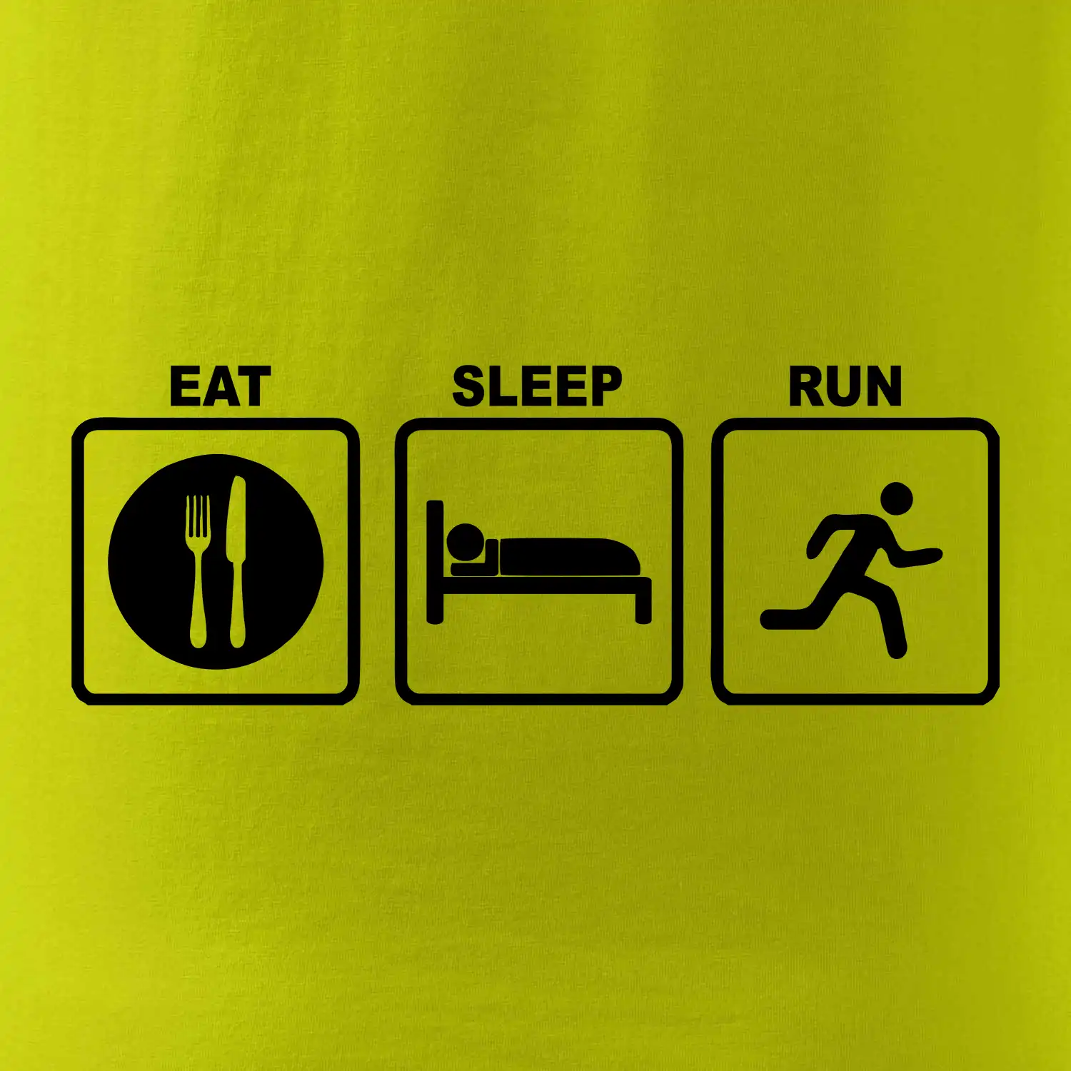 Eat sleep run čtverce