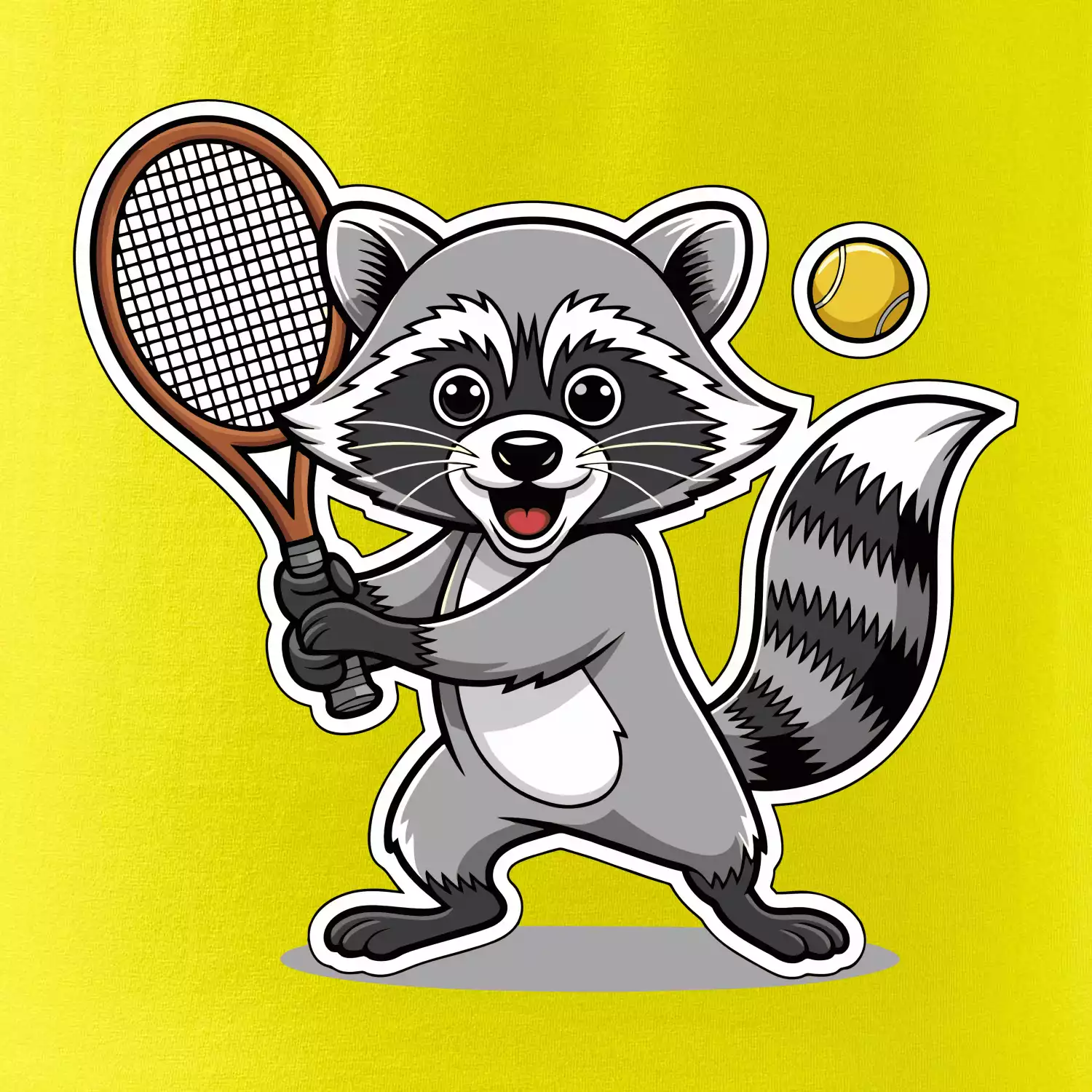 Mýval hraje tenis kreslený