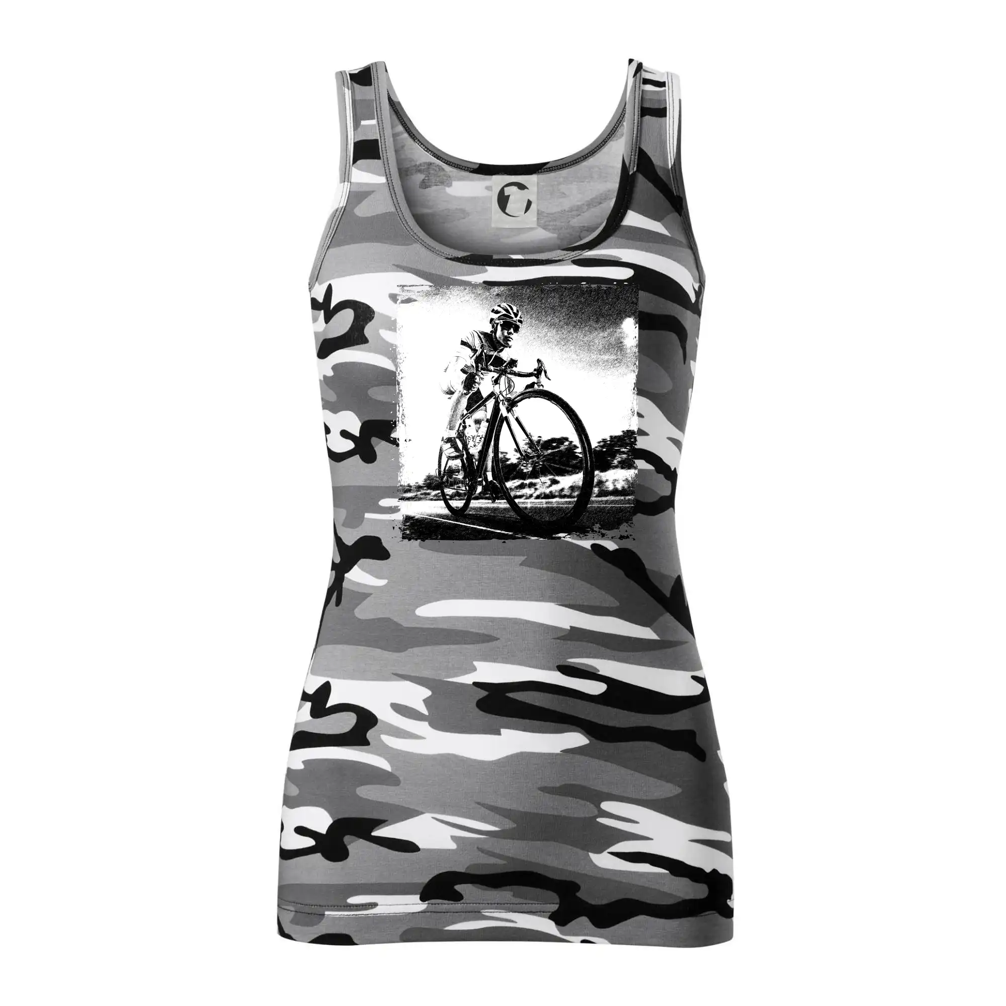 Cyklista černobílá cesta