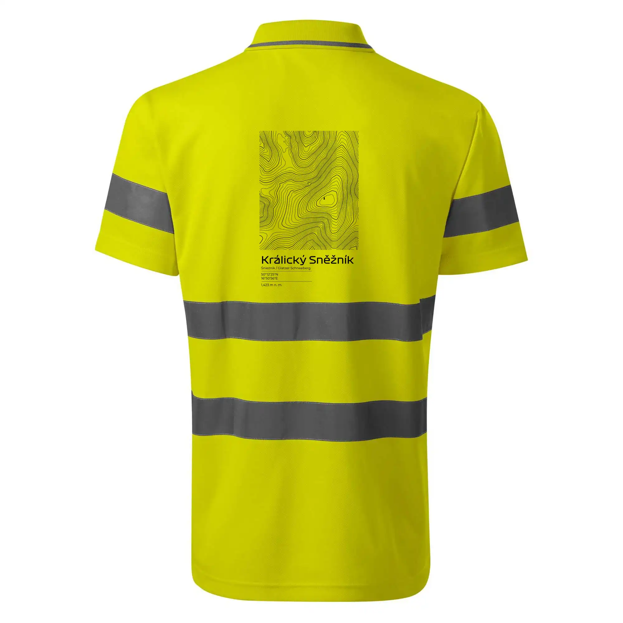 Králický Sněžník - vrstevnice v obdélníku