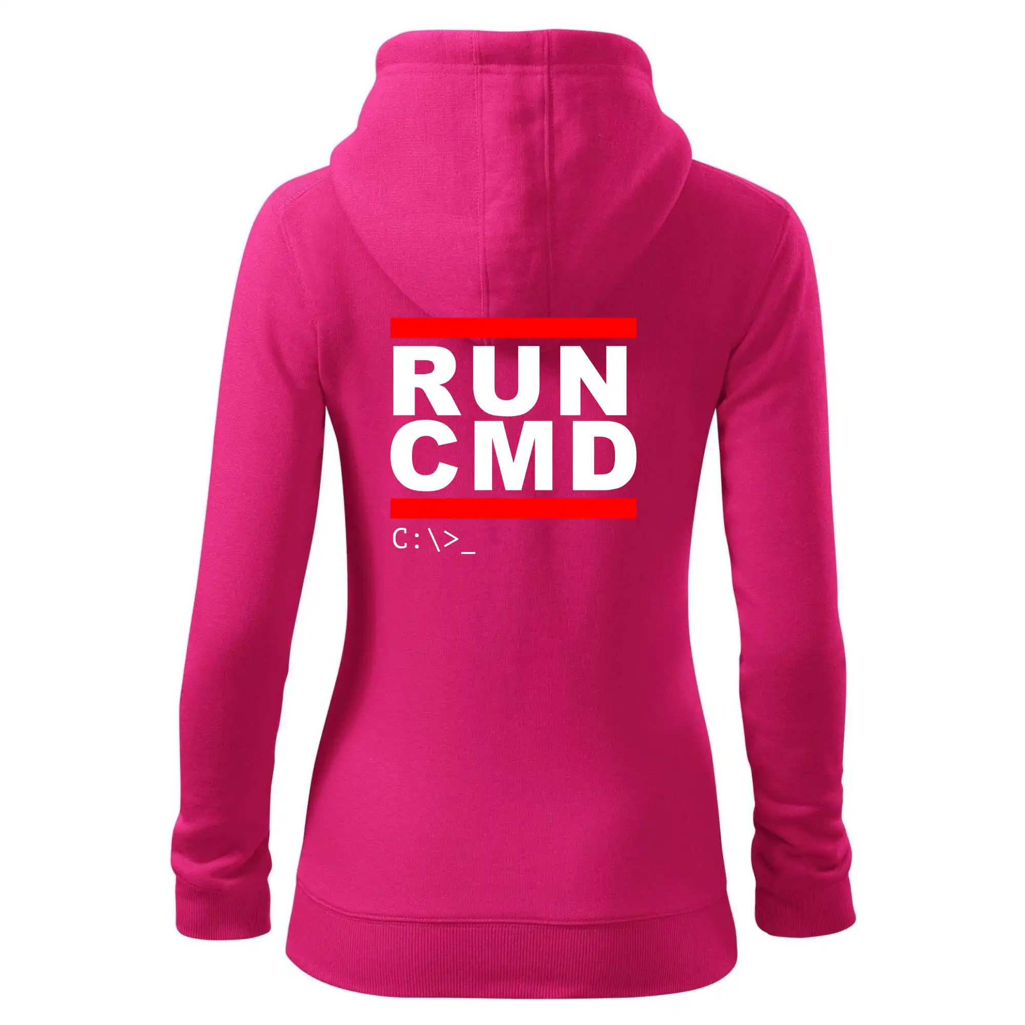 Tričká pre ajťákov - Run CMD - Mikina dámska trendy zipper s kapucňou
