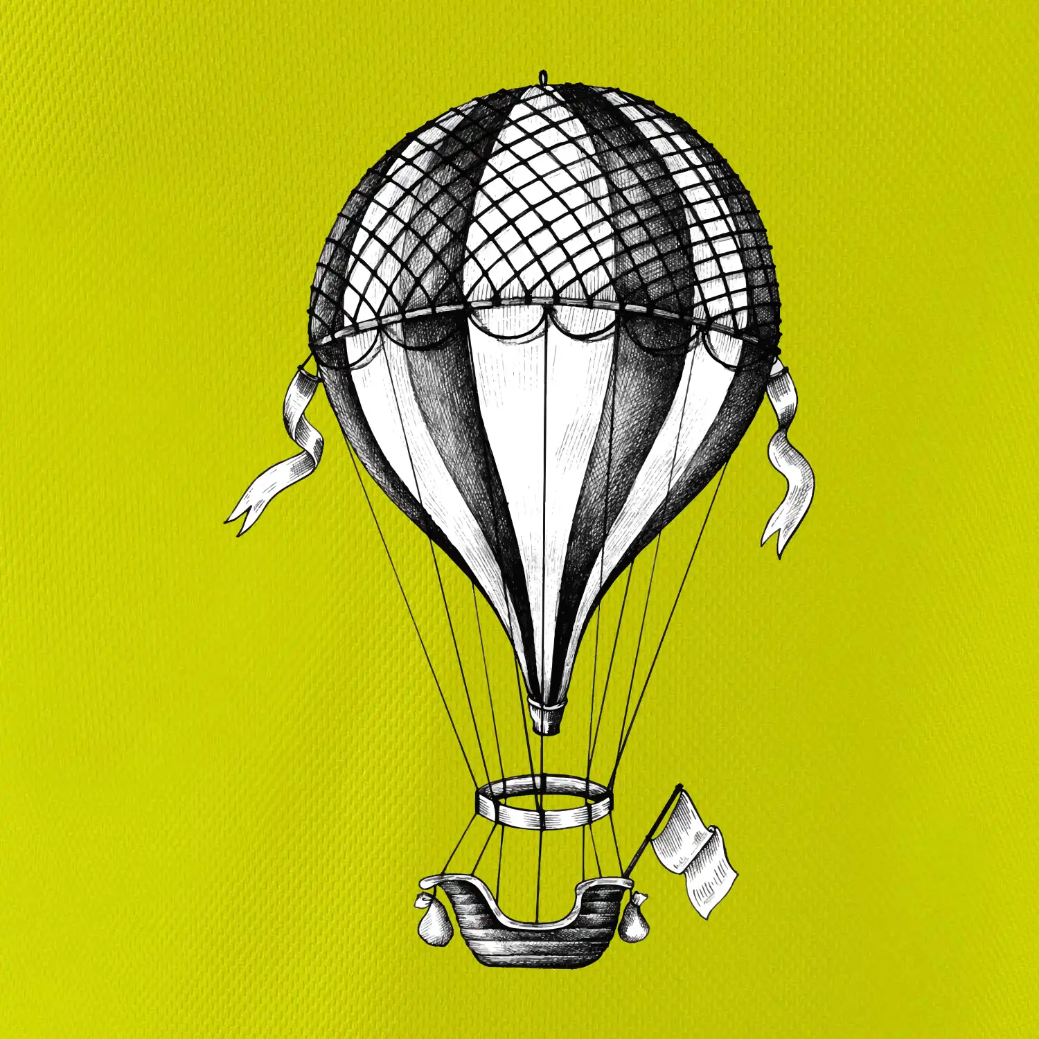 Horkovzdušný balón  kreslený