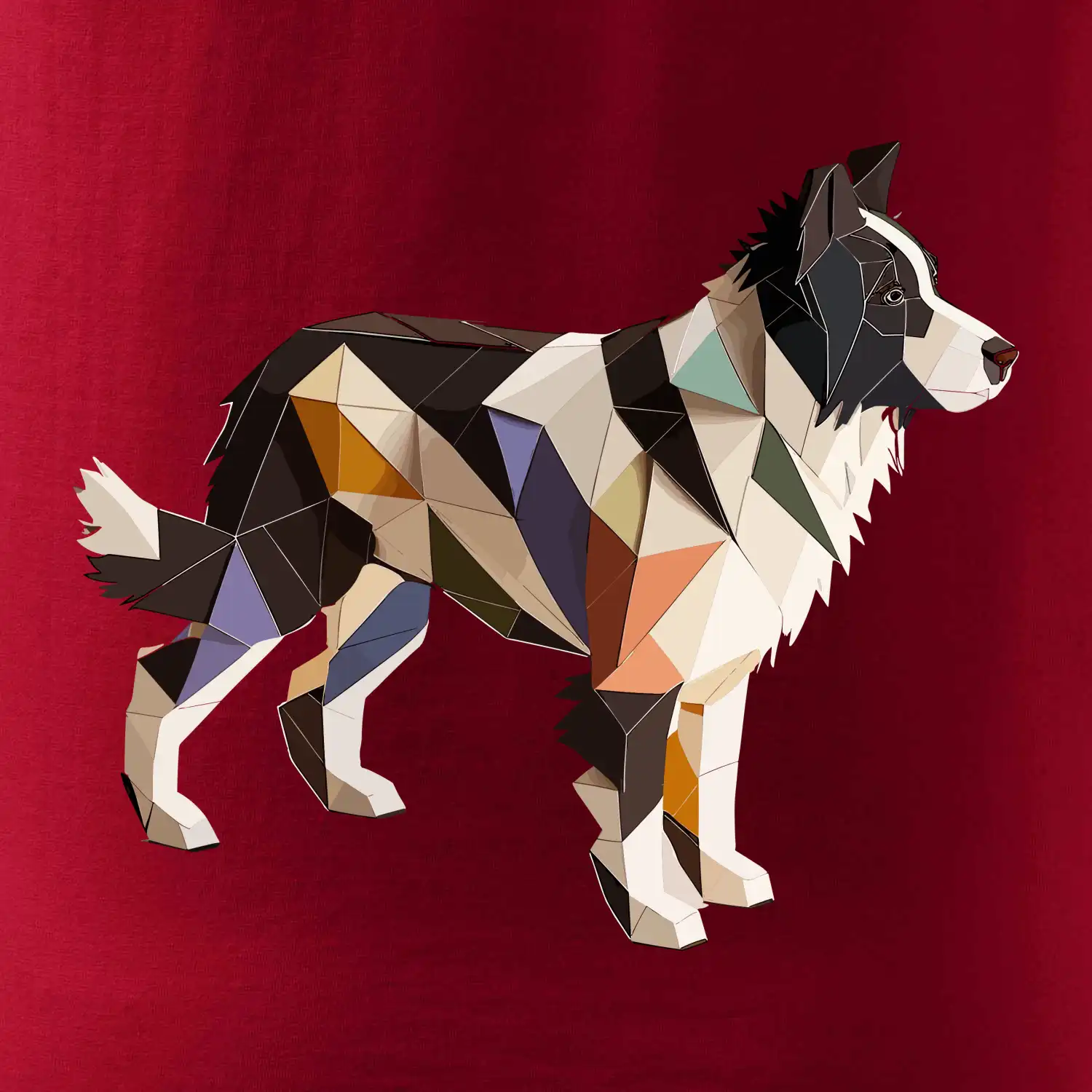 Border colie slepená z papíru