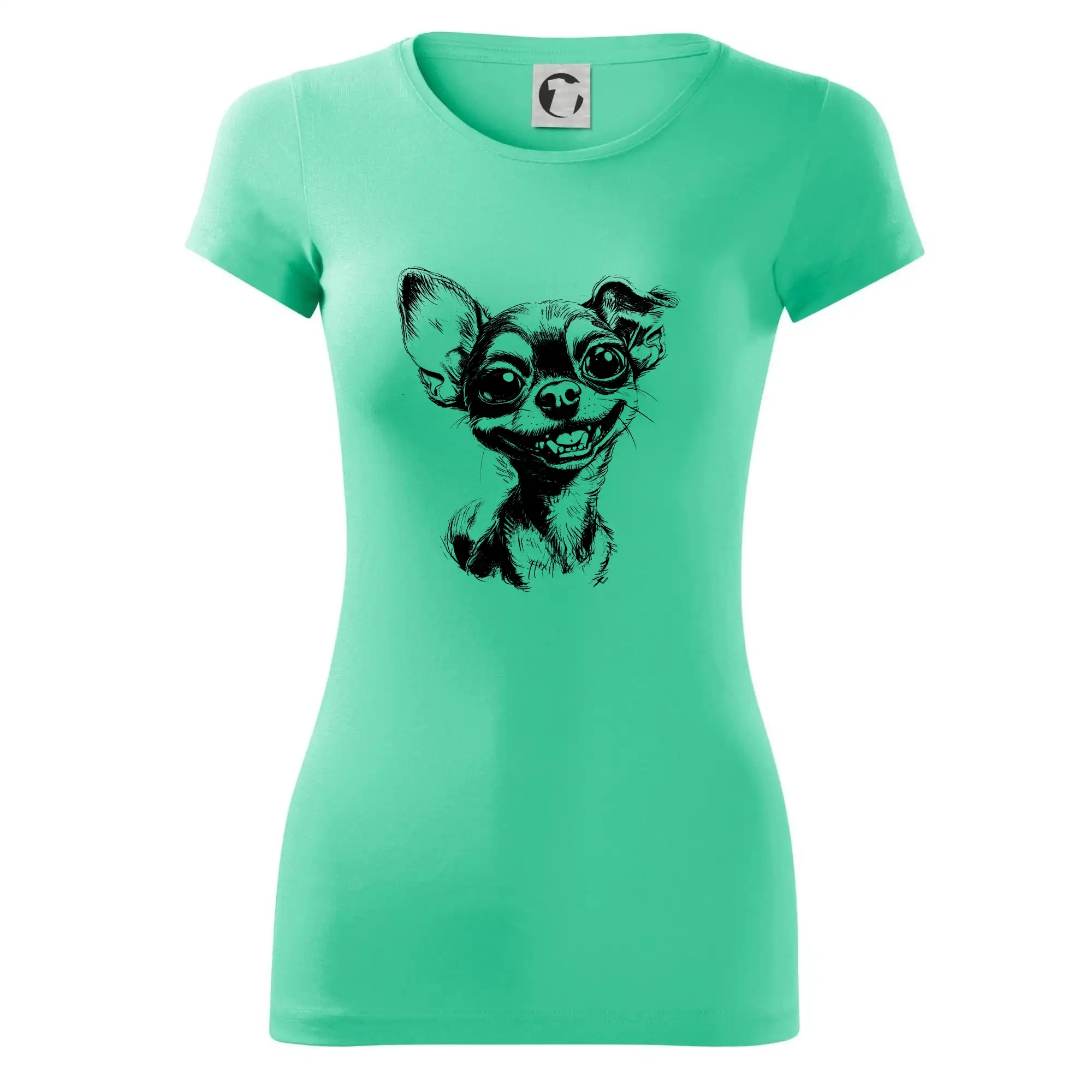 Černobílá karikatura čivava