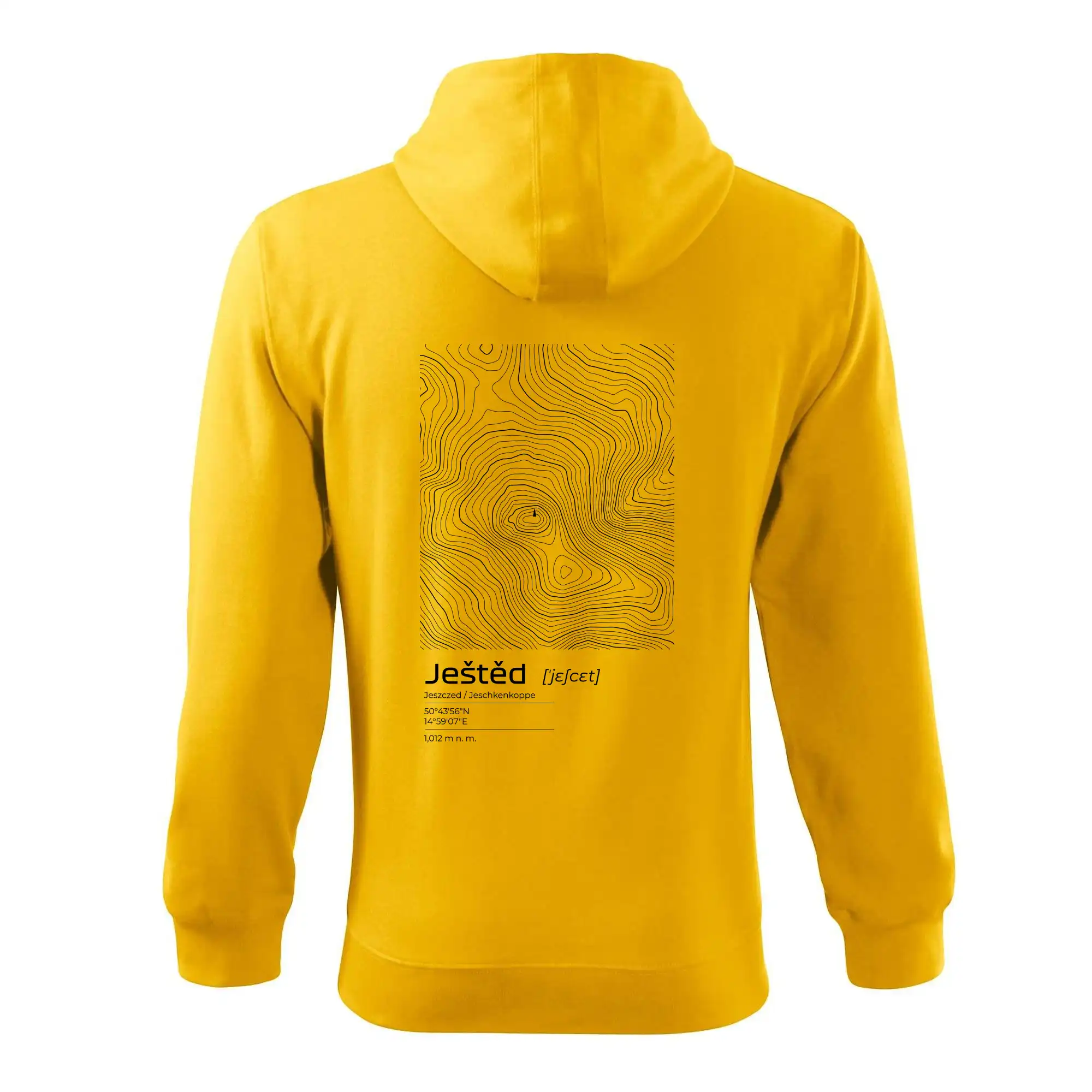 Ještěd - vrstevnice v obdélníku