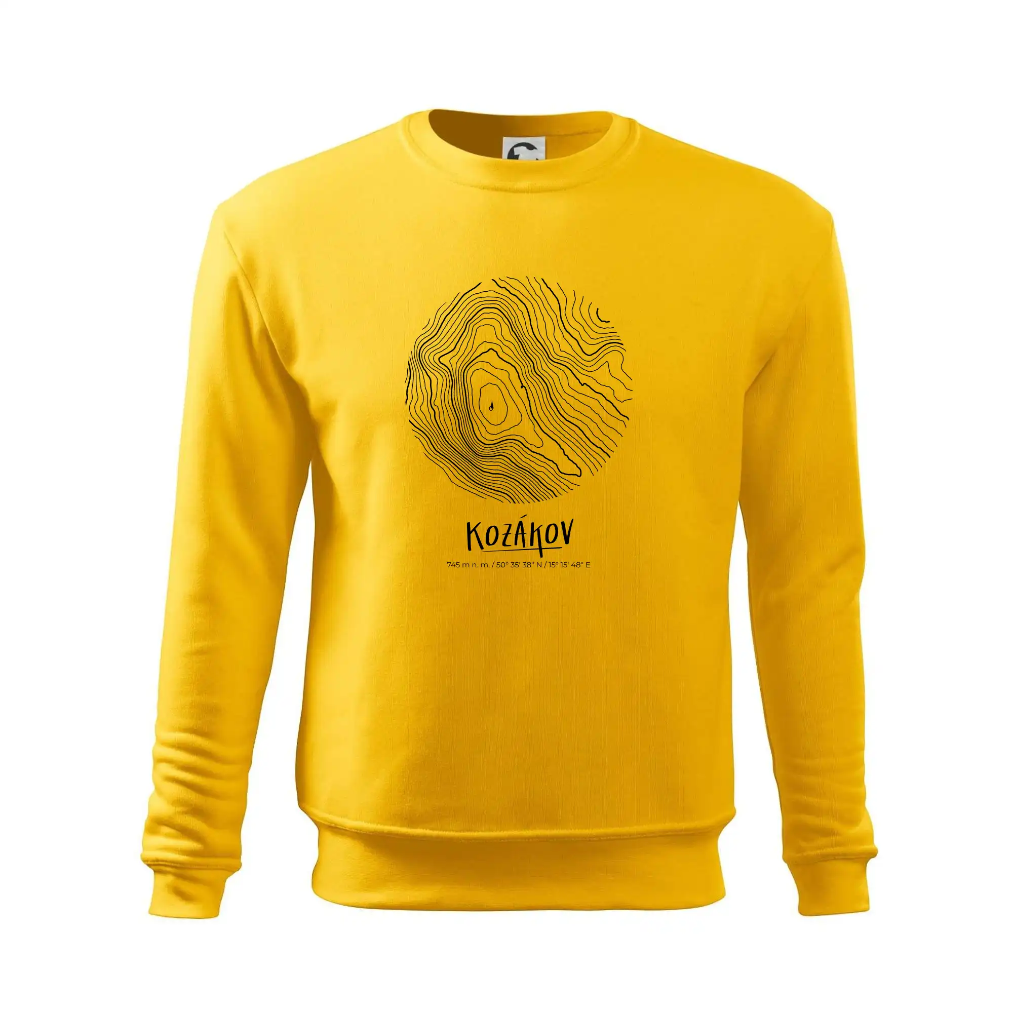 Kozákov - vrstevnice v kruhu