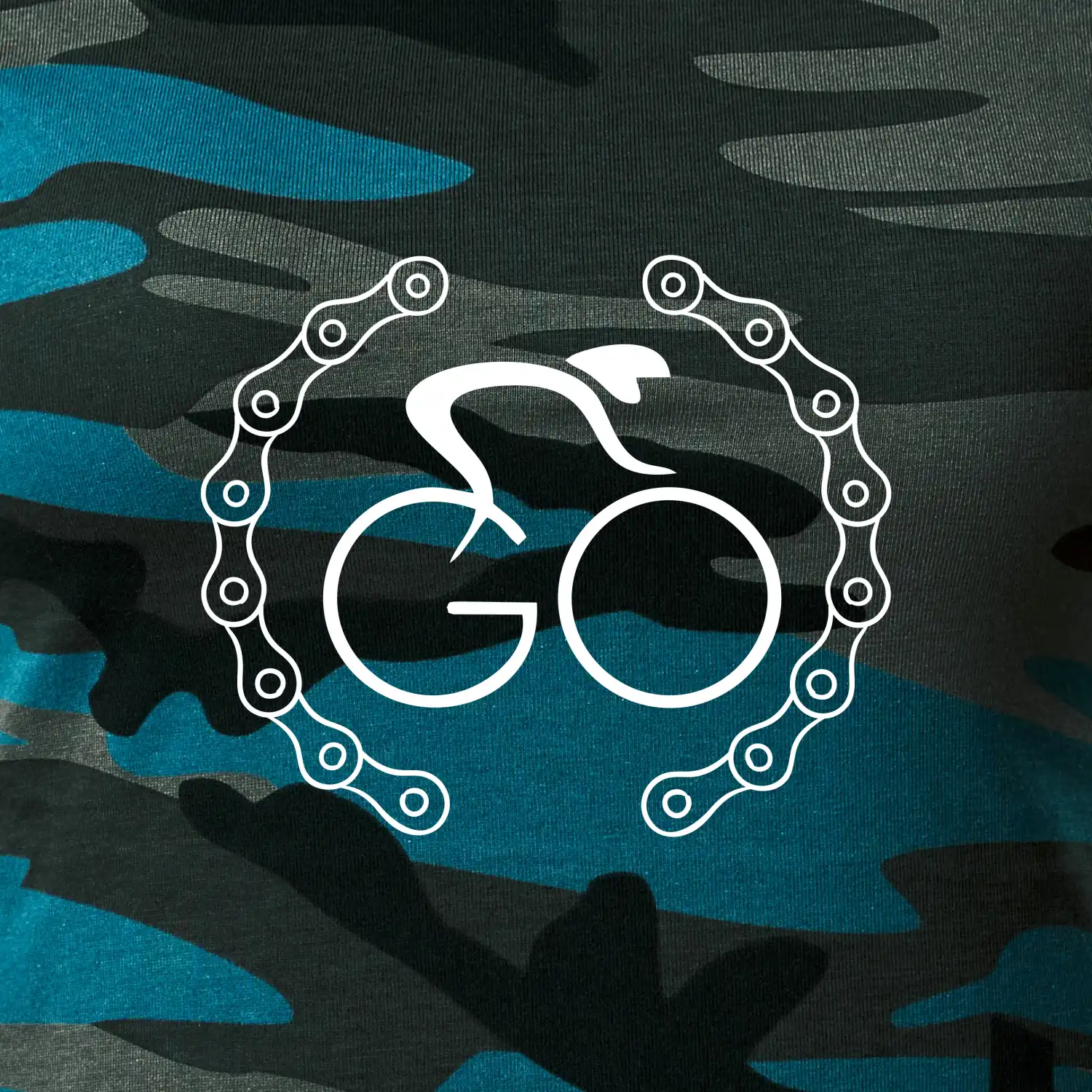 Logo cyklisty a řetěz