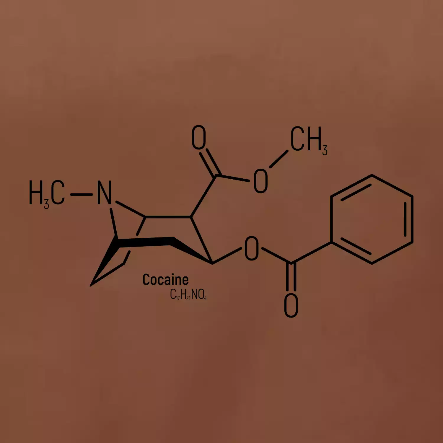 Molekulární struktura Cocaine Kokain