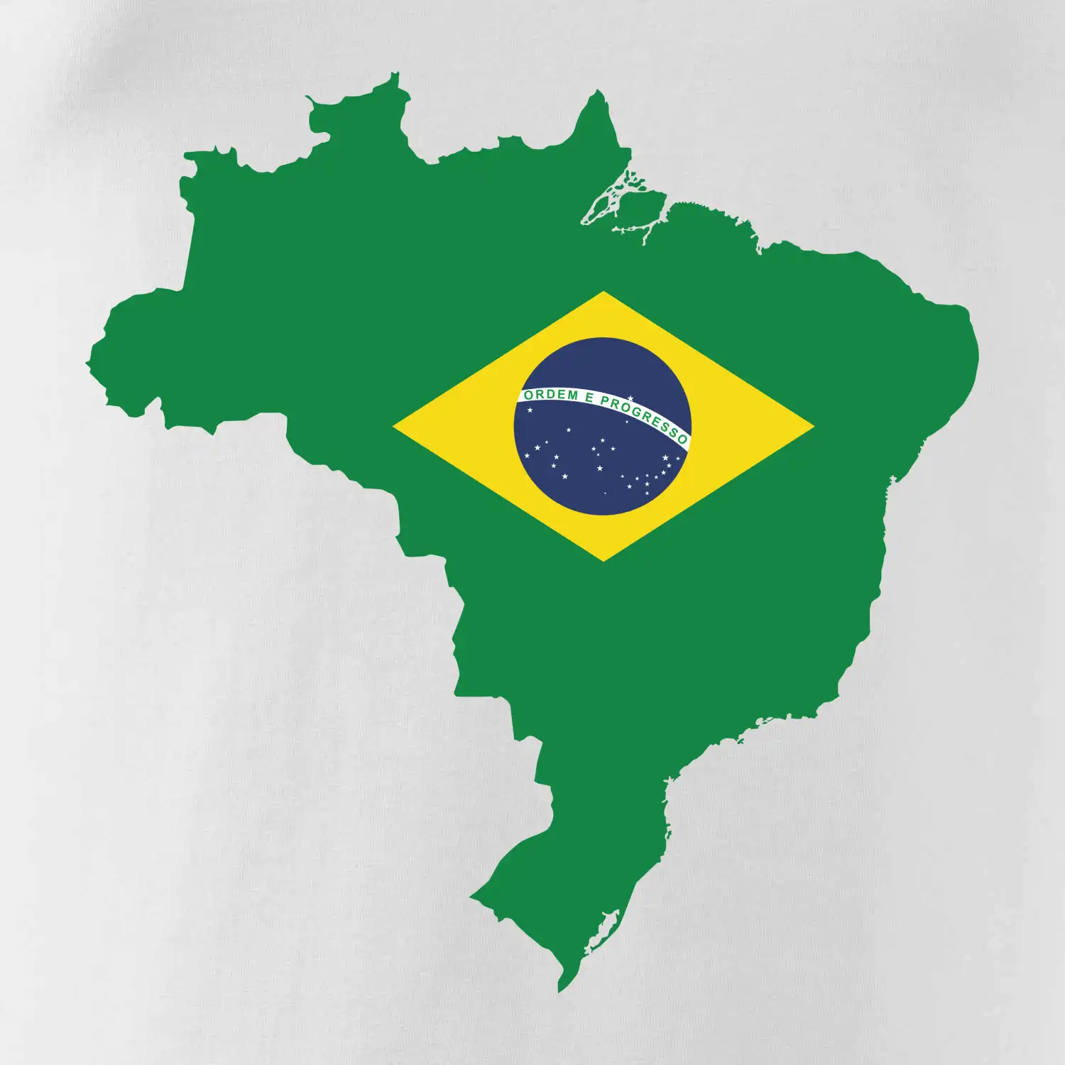 Brazílie vlajka v mapě