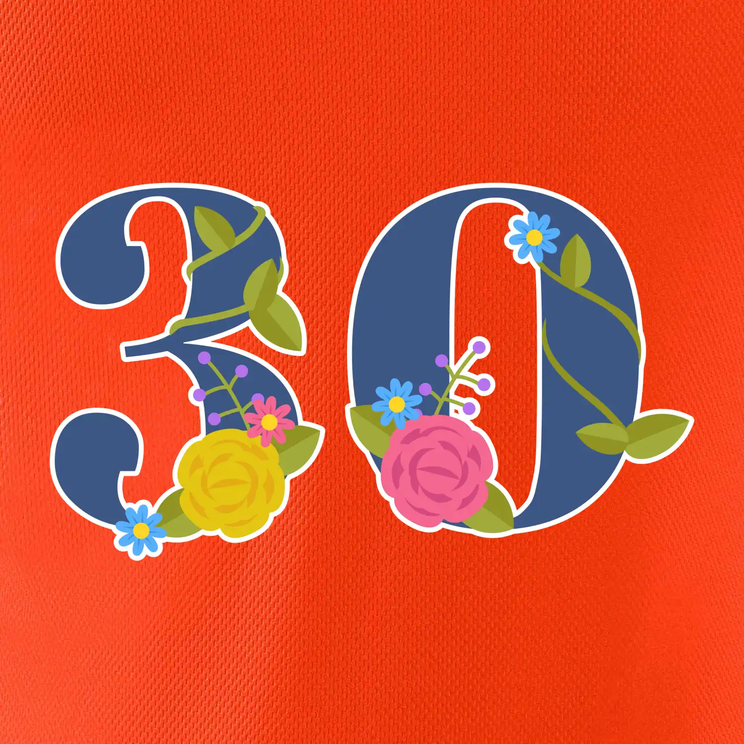 Květinové číslo kreslené - 30