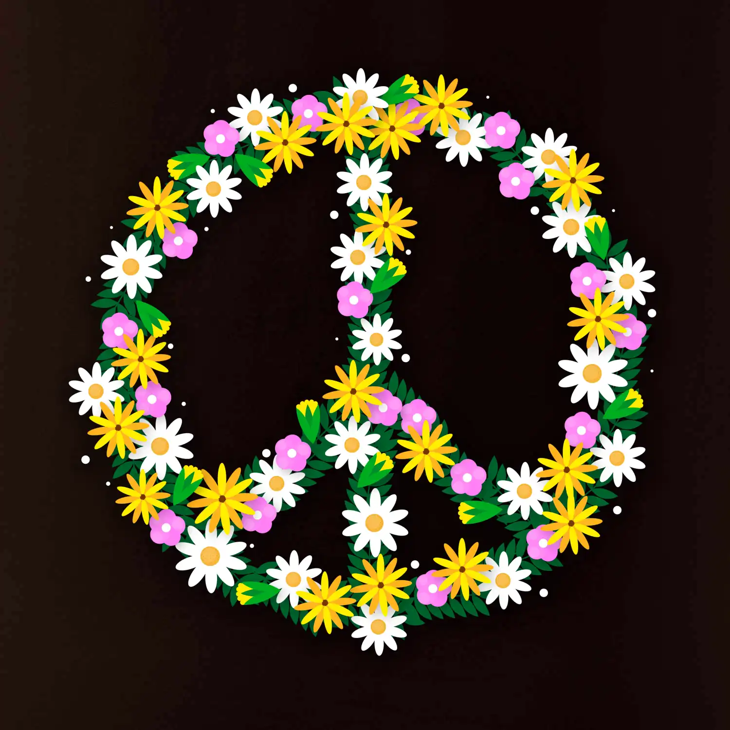 Peace symbol kopretiny