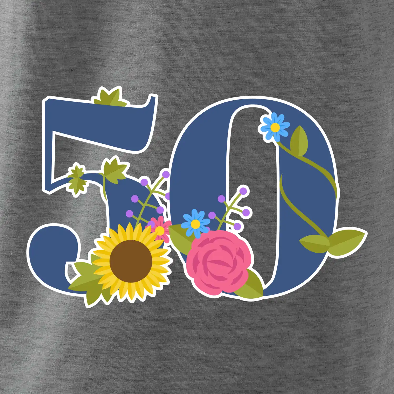 Květinové číslo kreslené - 50