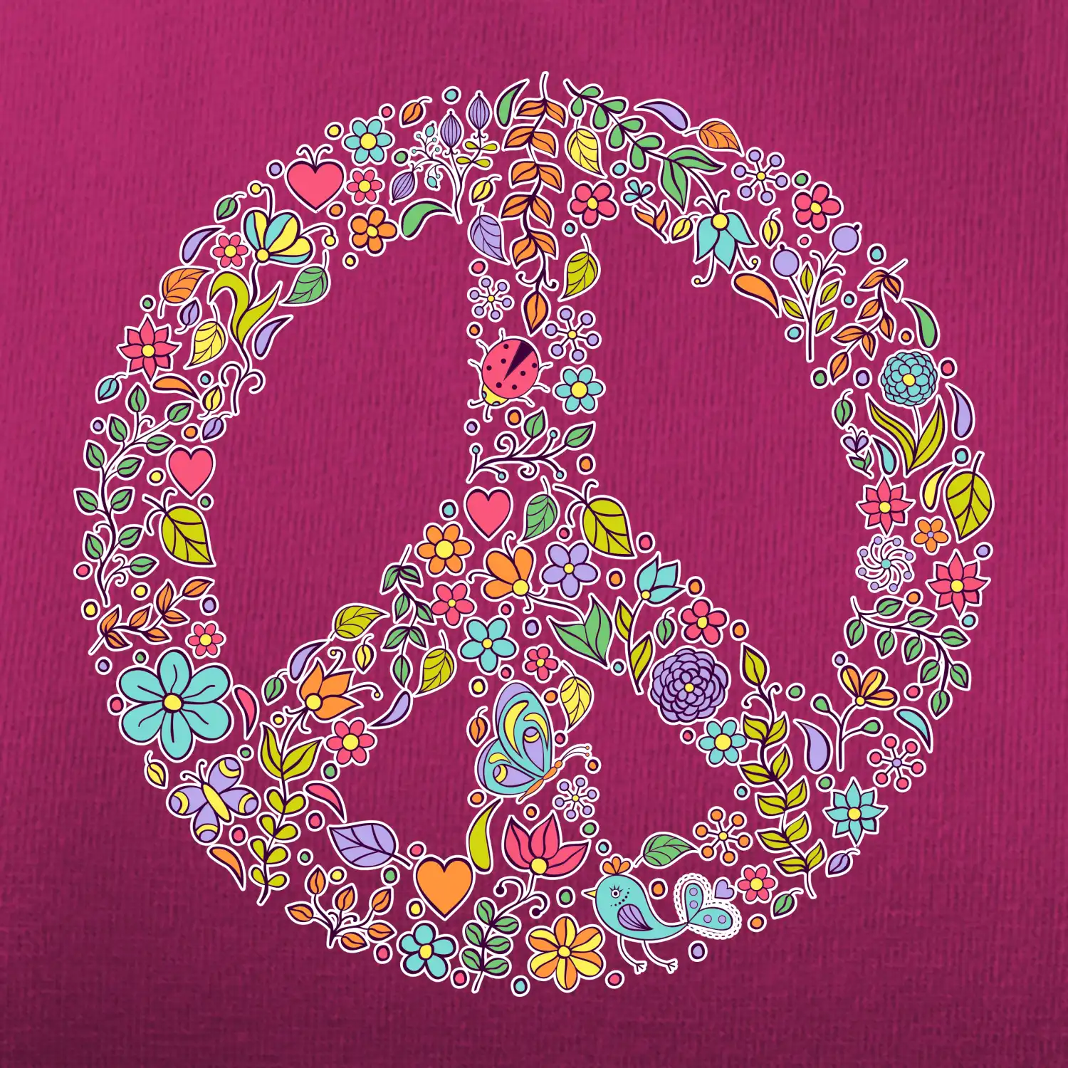 Peace symbol lístečky