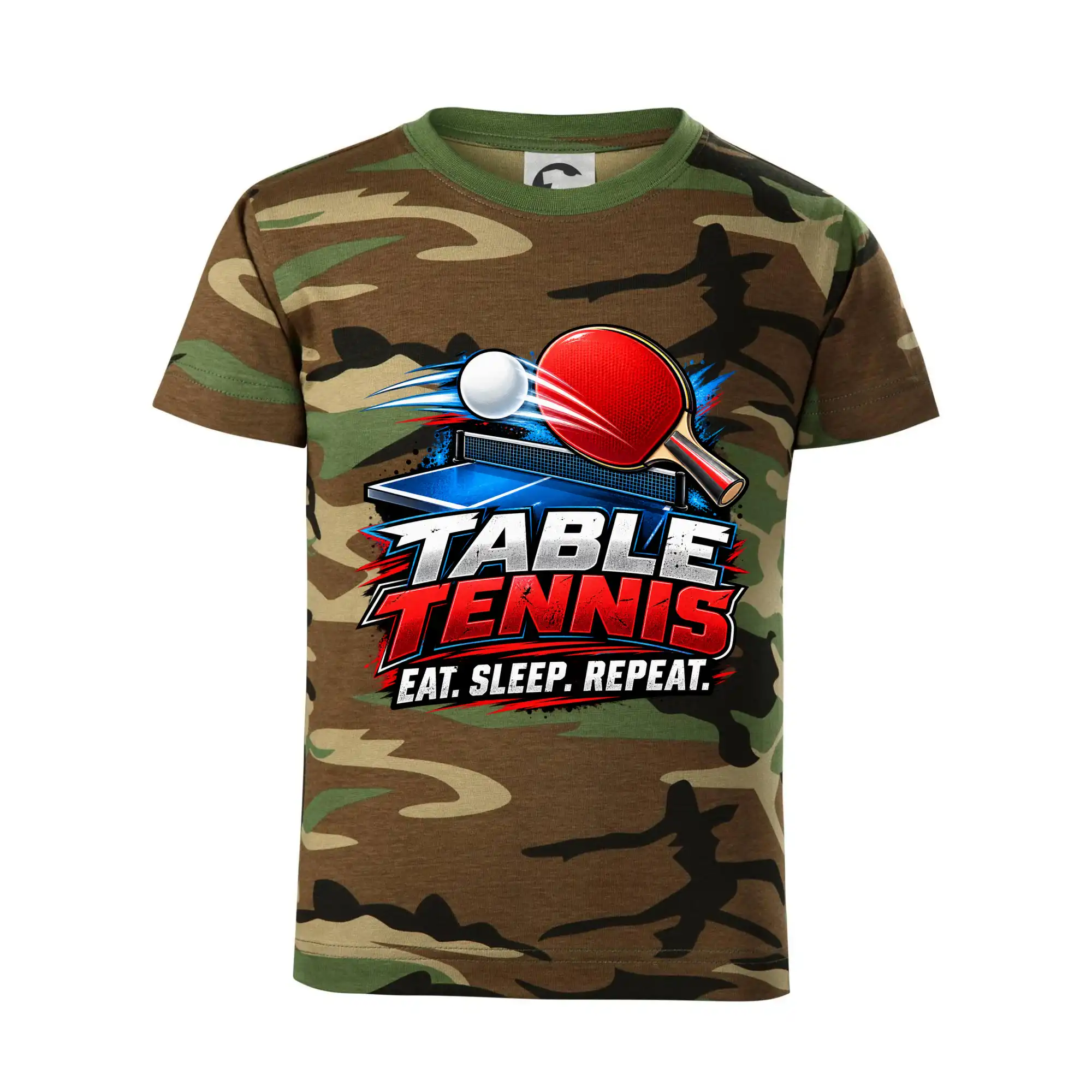 Stolní tenis pálka a míček eat sleep repeat