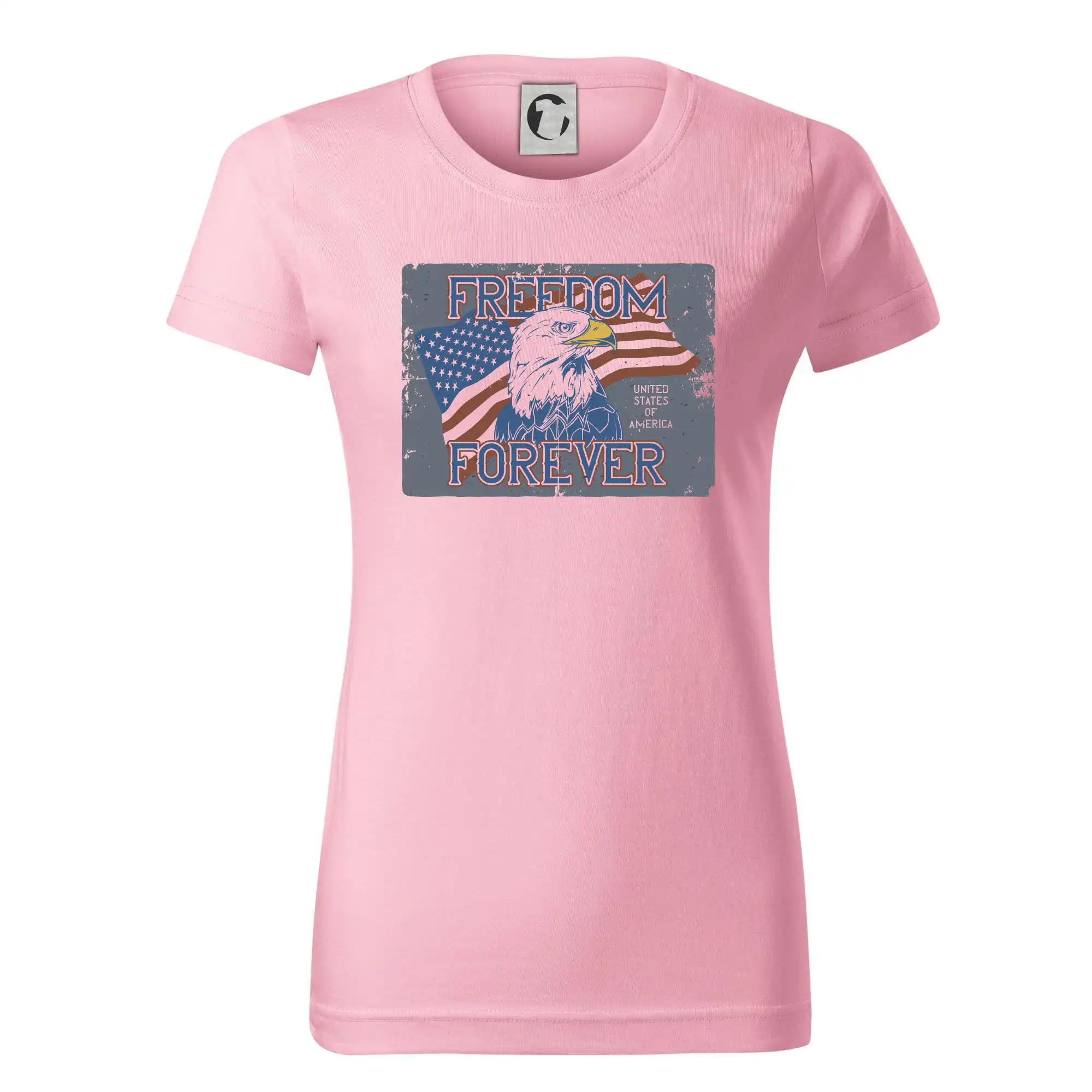 Tričká USA - Freedom forever USA - Dámske tričko basic - ľahko voľnejšie a dlhšie