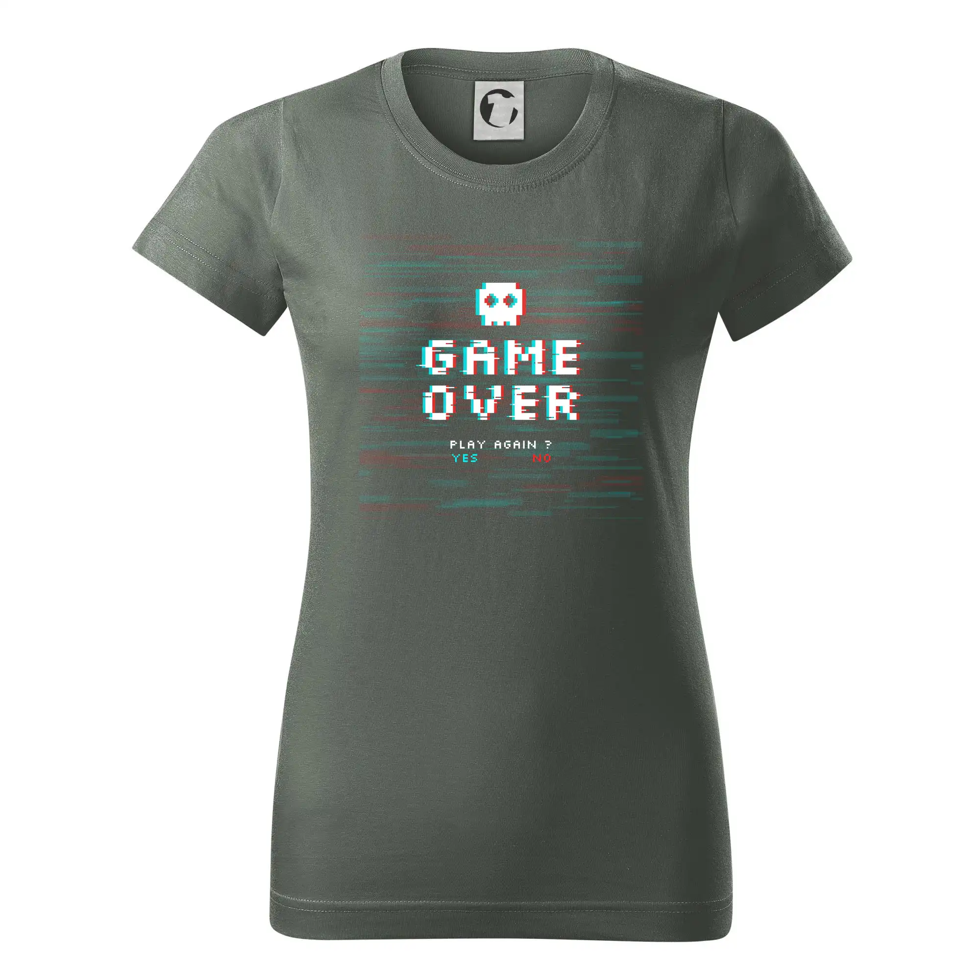 Tričká pre ajťákov - Game over play again - Dámske tričko basic - ľahko voľnejšie a dlhšie