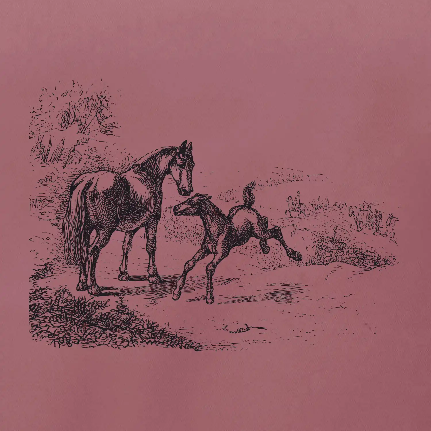 Kůň a hříbě malované