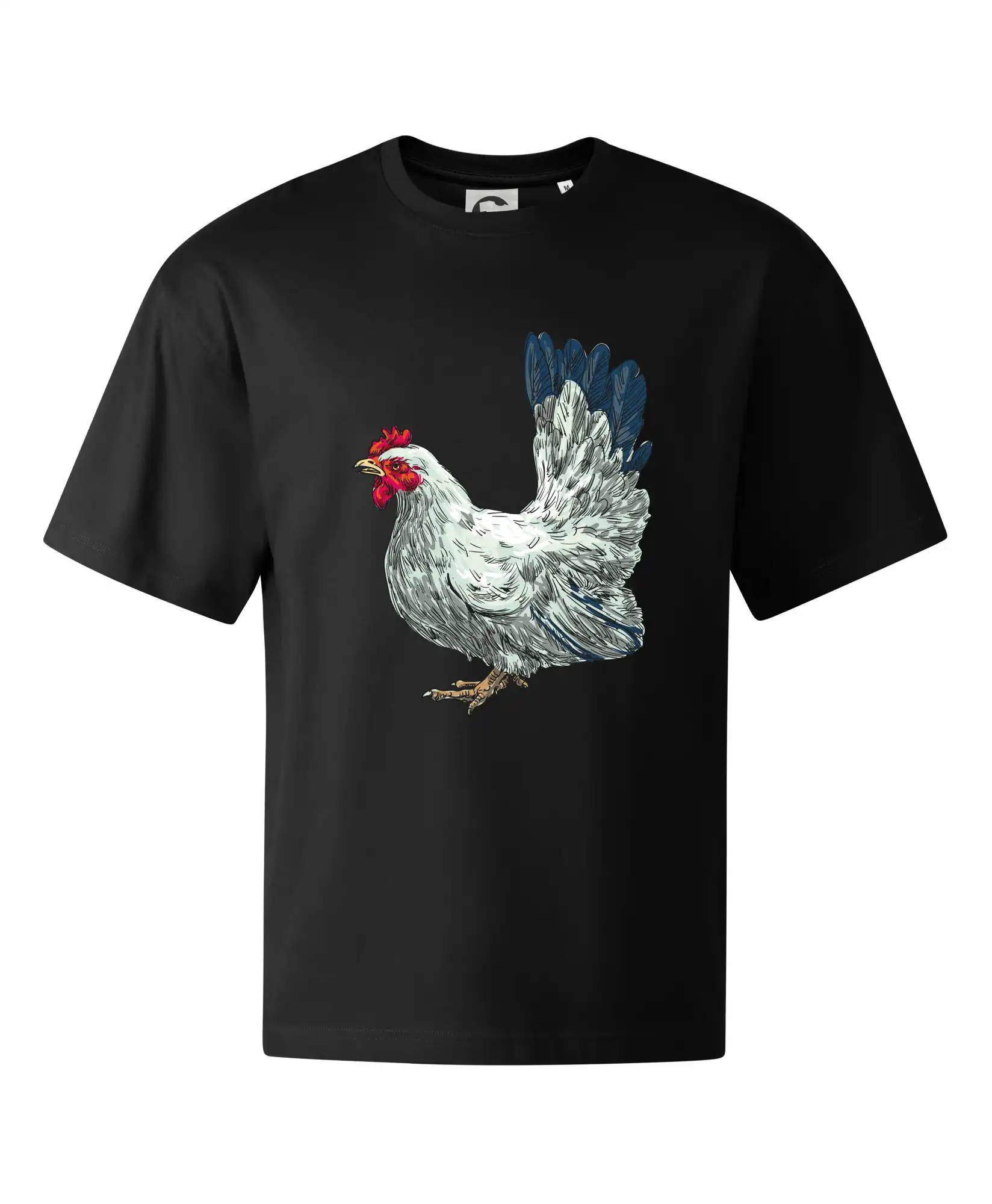 Slepice kreslená bílá