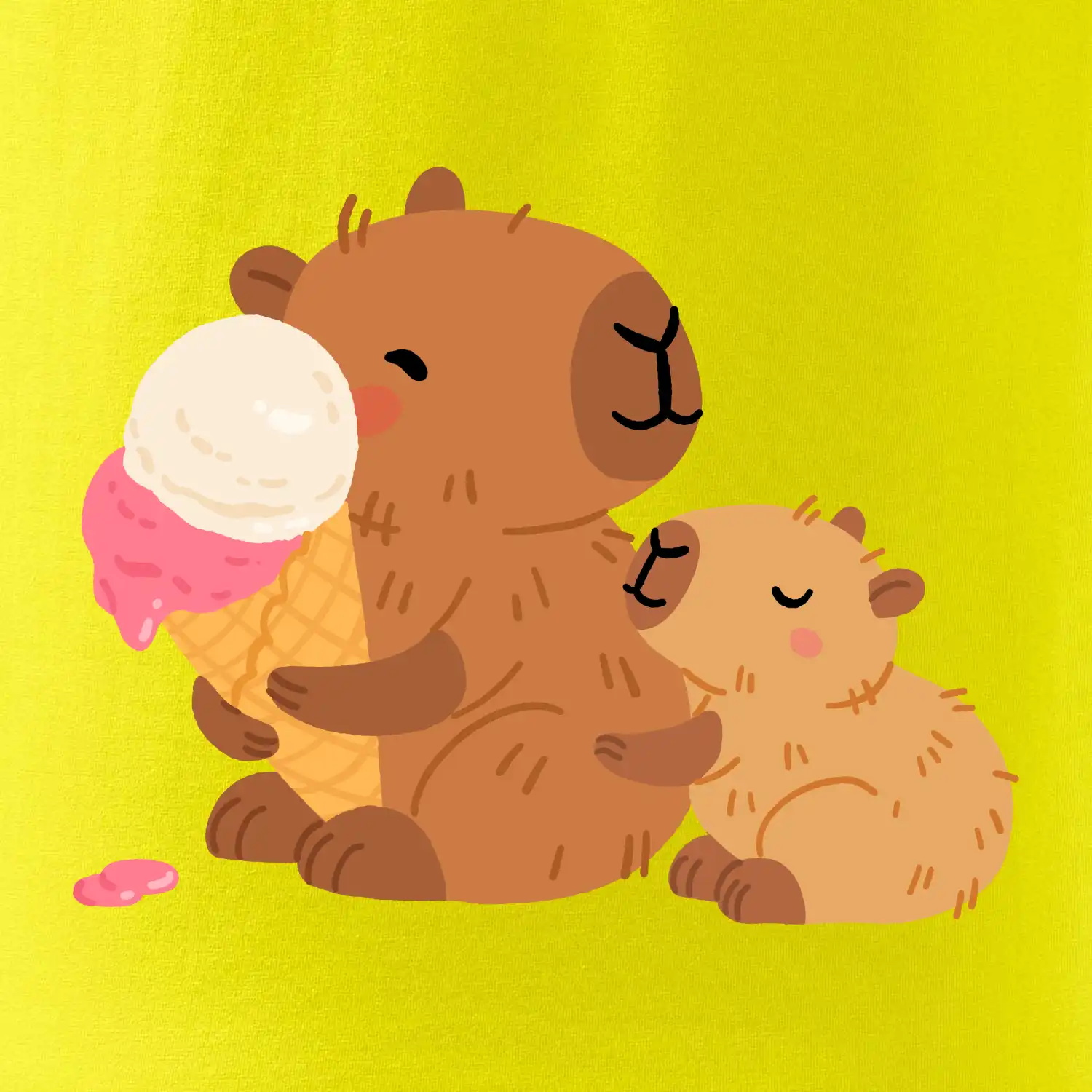Kapybara se zmrzlinou