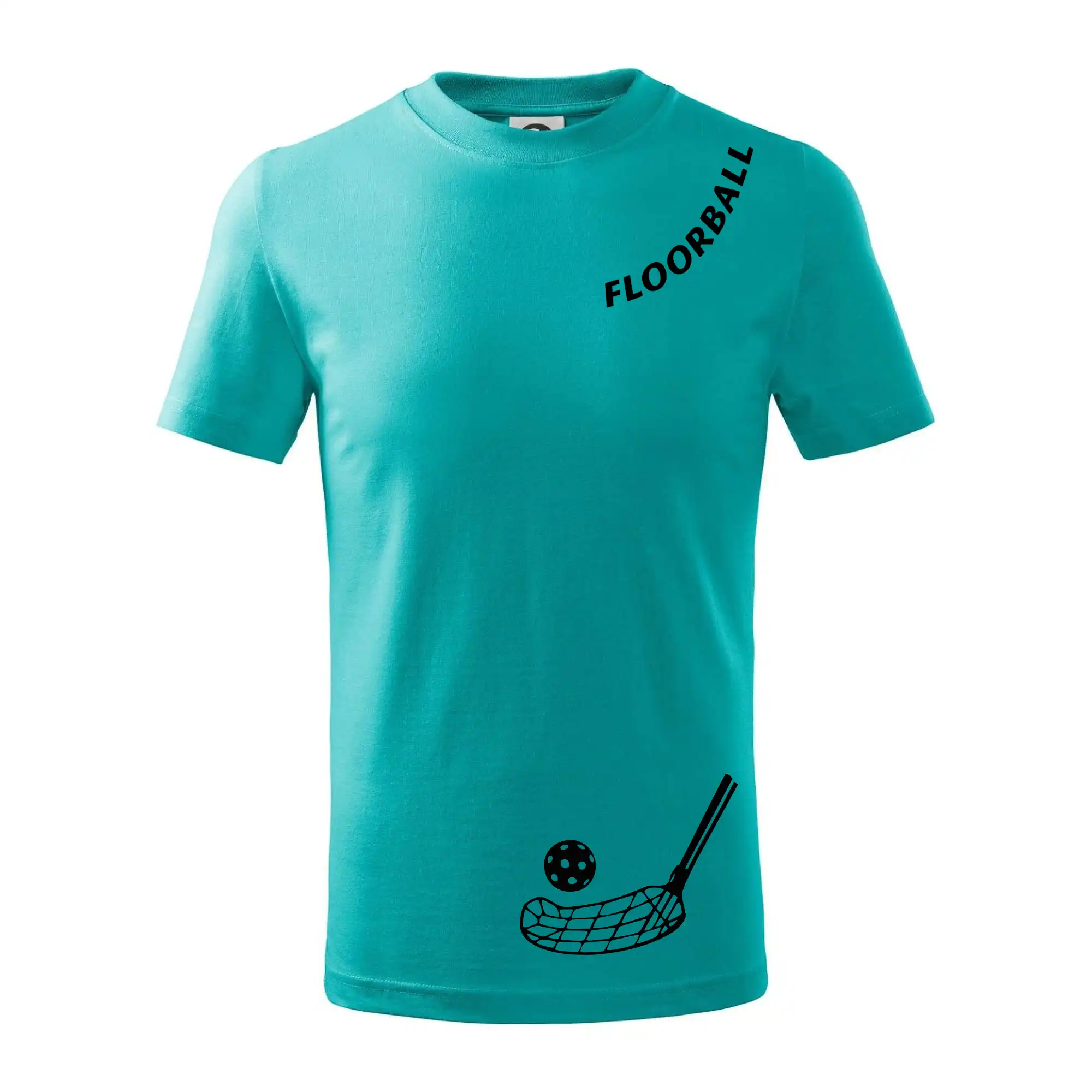 Florbalové tričká - Floorball nápis šikmo - Tričko detské bavlnené