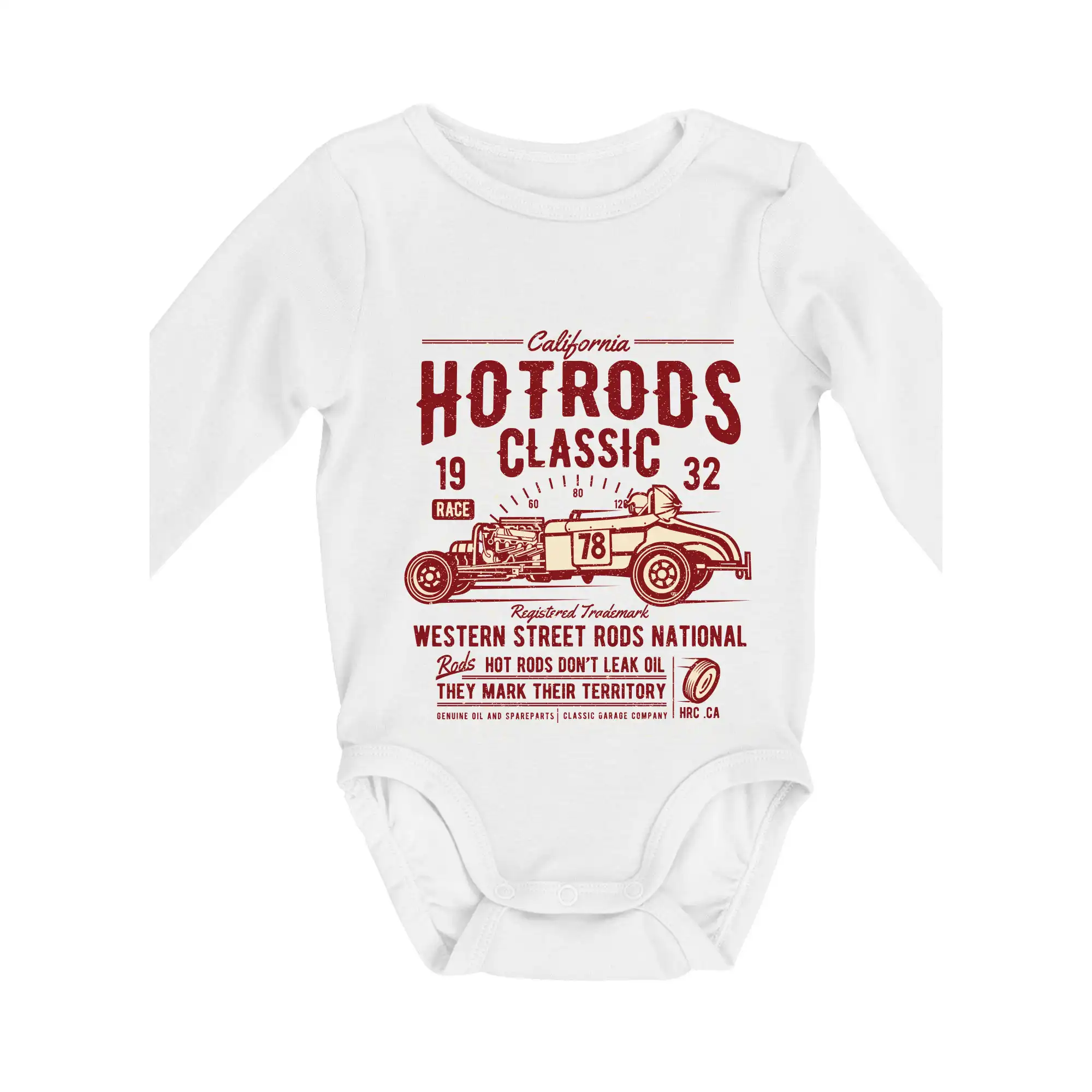 Auto tričká - Hot Rods Race Classic - Body dojčenské s dlhým rukávom