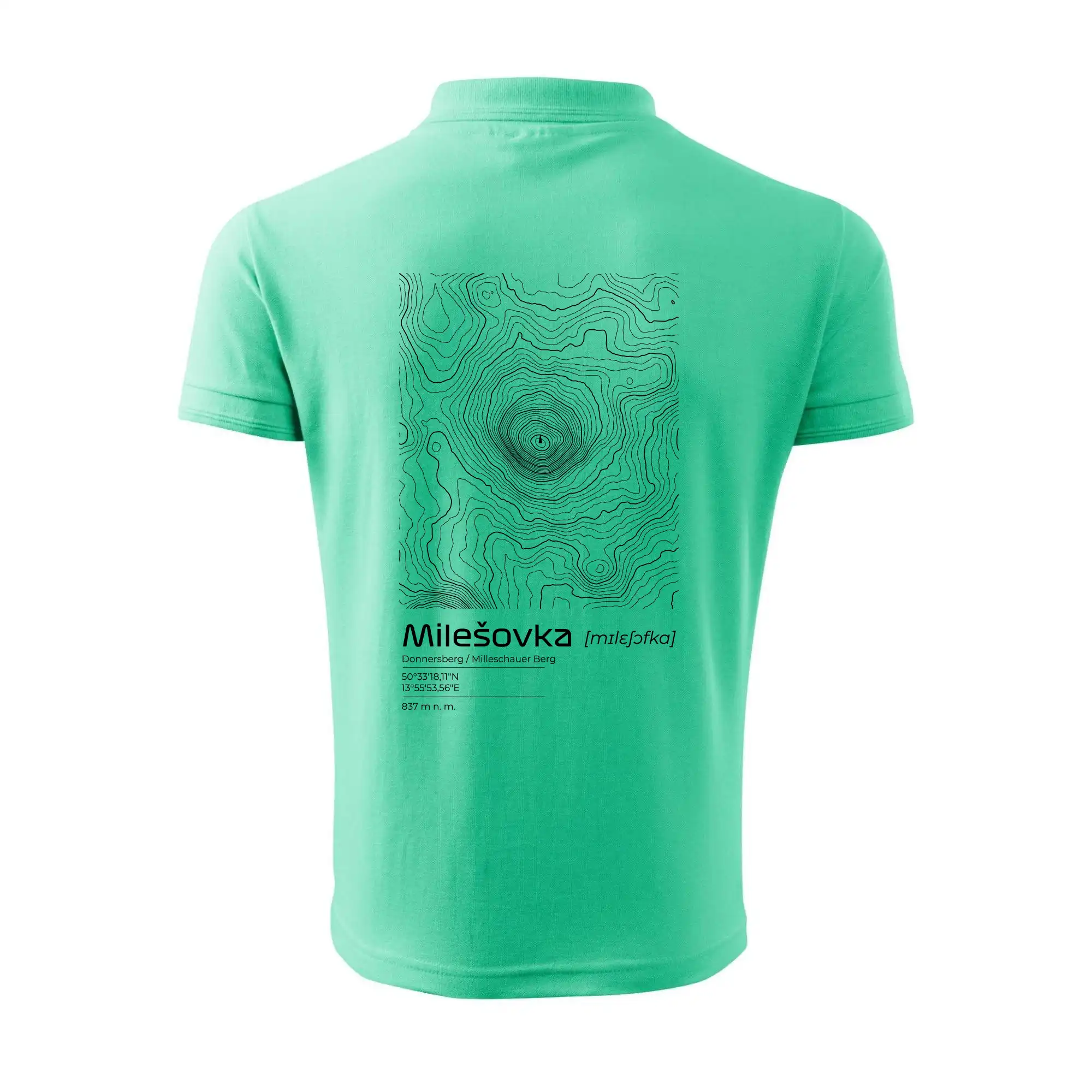 Milešovka - vrstevnice v obdélníku