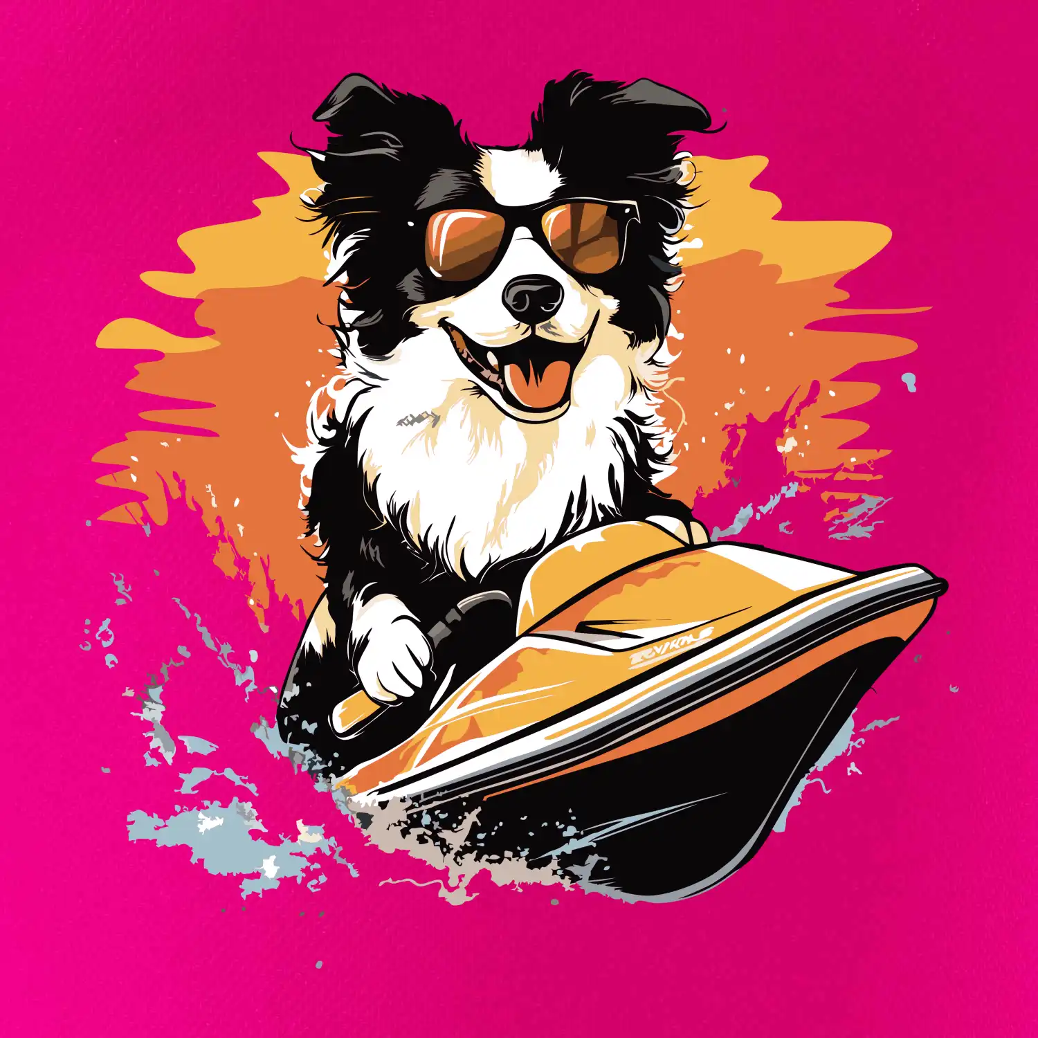 Border Kolie na vodním skútru