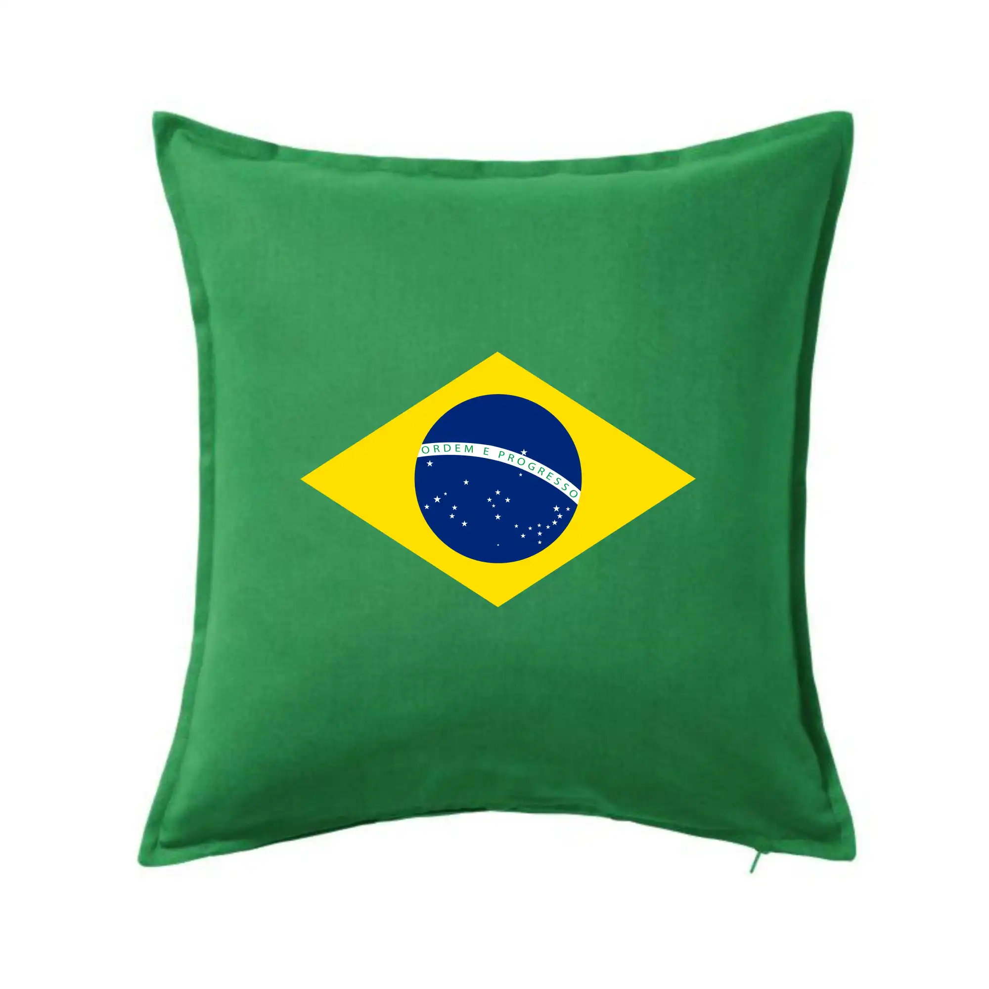 Motívy štátnych vlajok - Brazília vlajka na zelenom - Vankúš 50x50