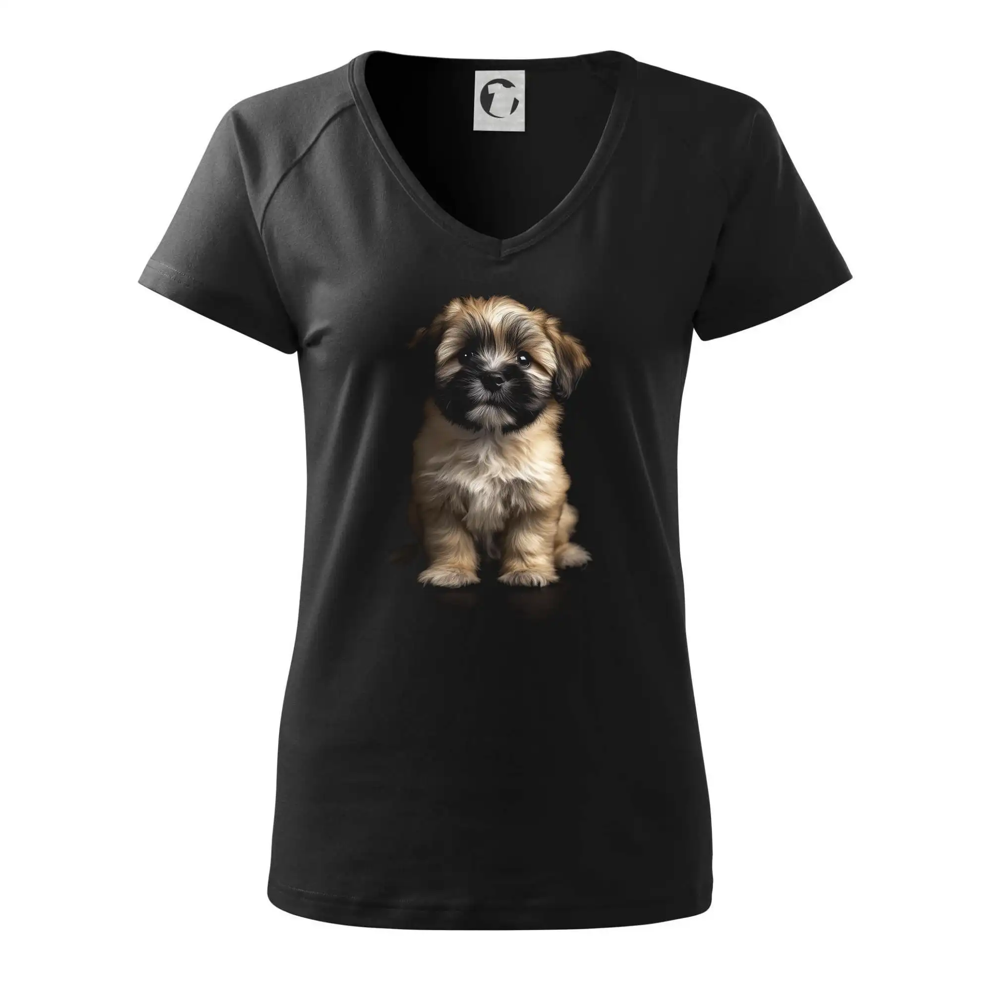 Ostatné psie plemená - Lhasa Apso šteňa čierna fotka - Tričko dámske Dream